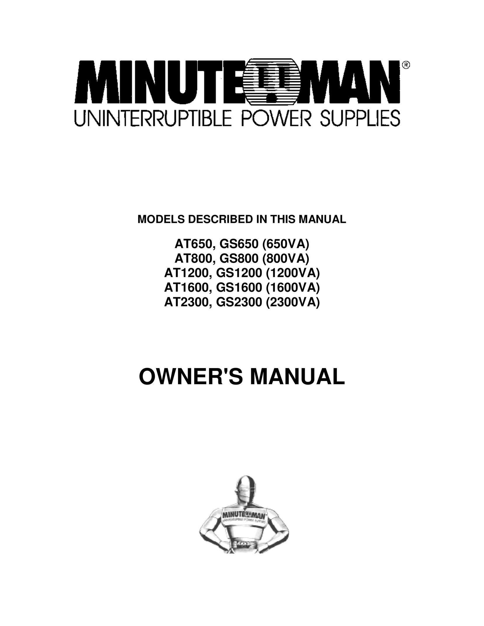 Minuteman UPS AT1200, GS1200 (1200VA) Power Supply User Manual
