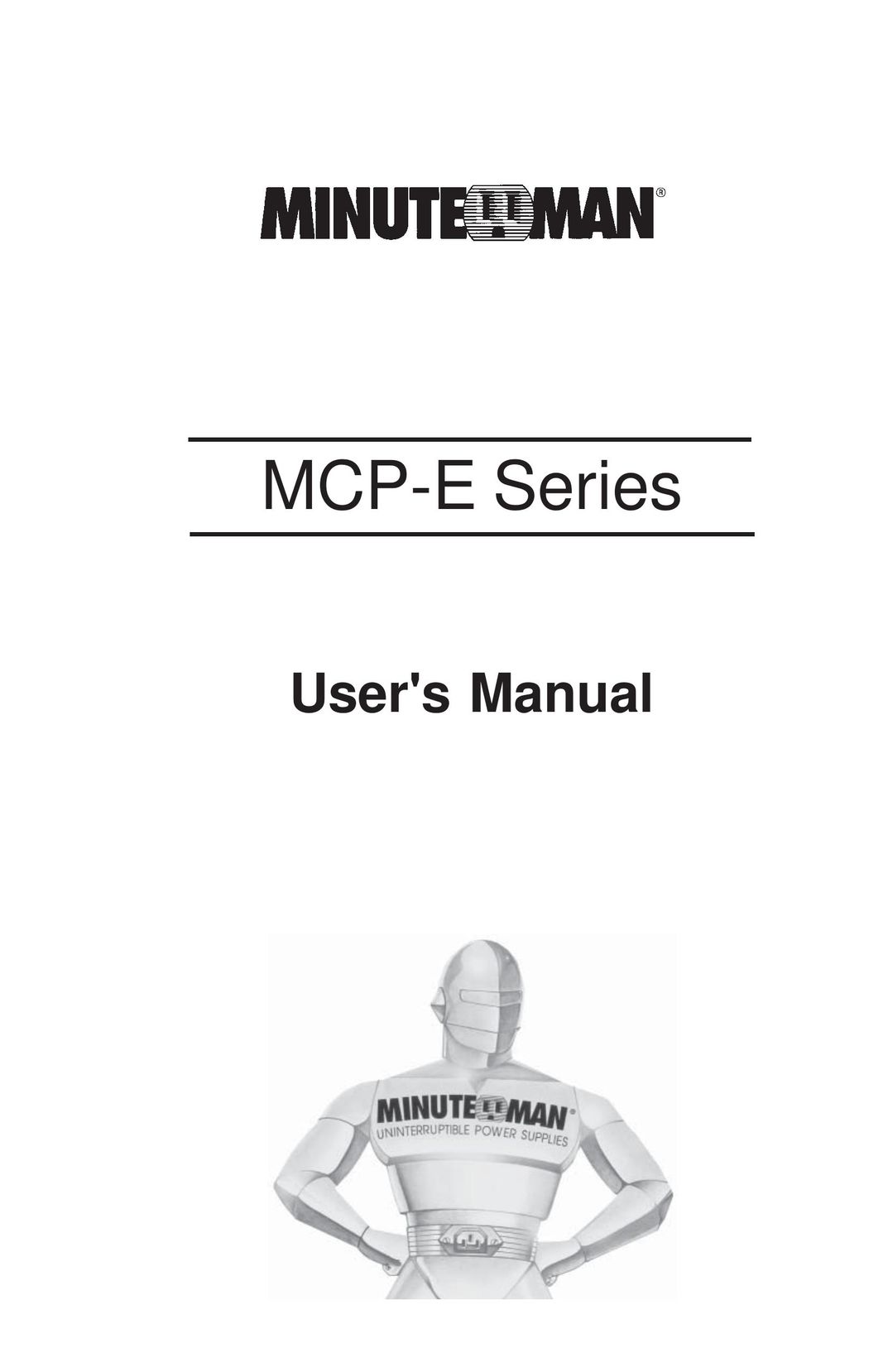 Minuteman UPS MCP-E Power Supply User Manual