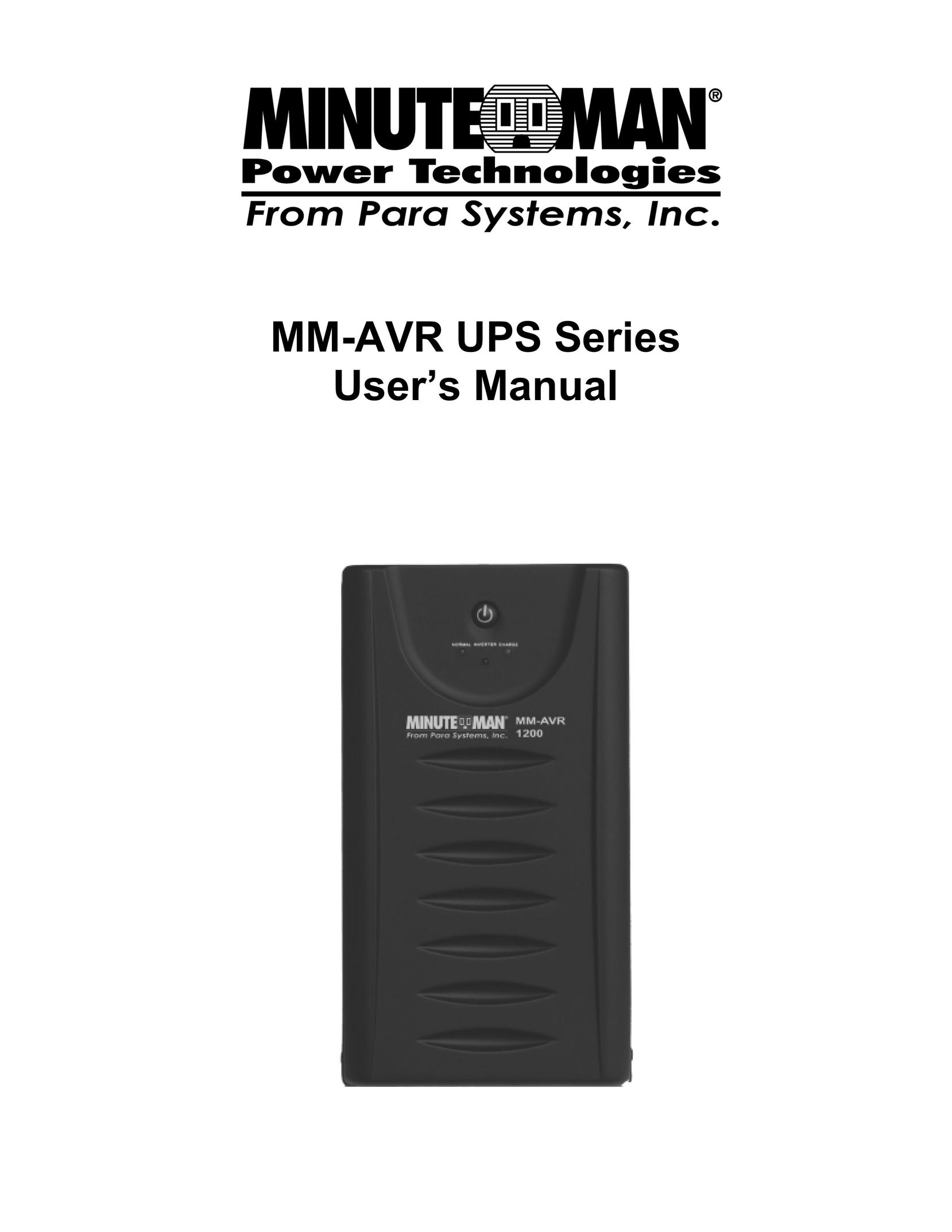 Minuteman UPS MM-AVR Power Supply User Manual
