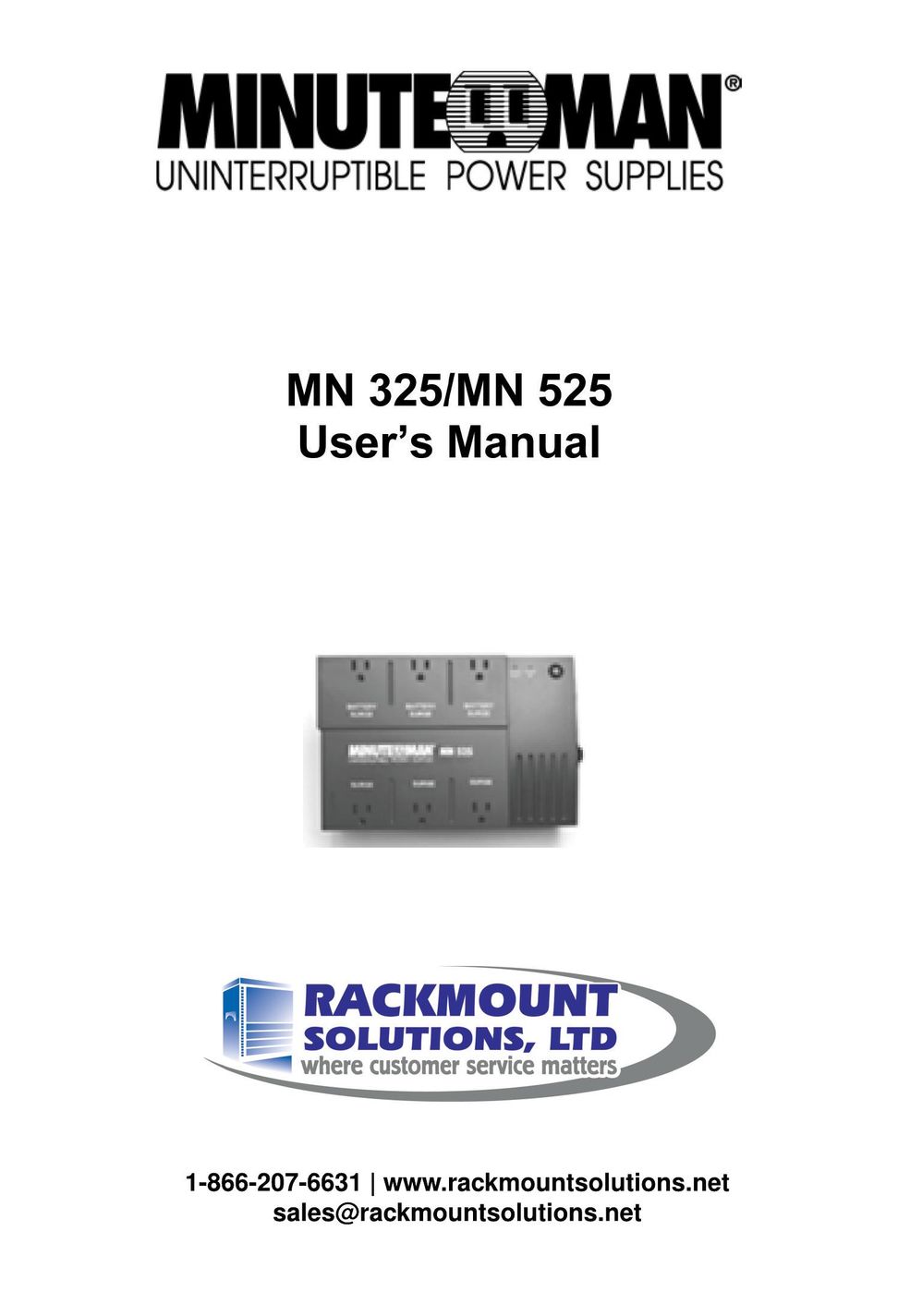 Minuteman UPS MN 325/MN 525 Power Supply User Manual