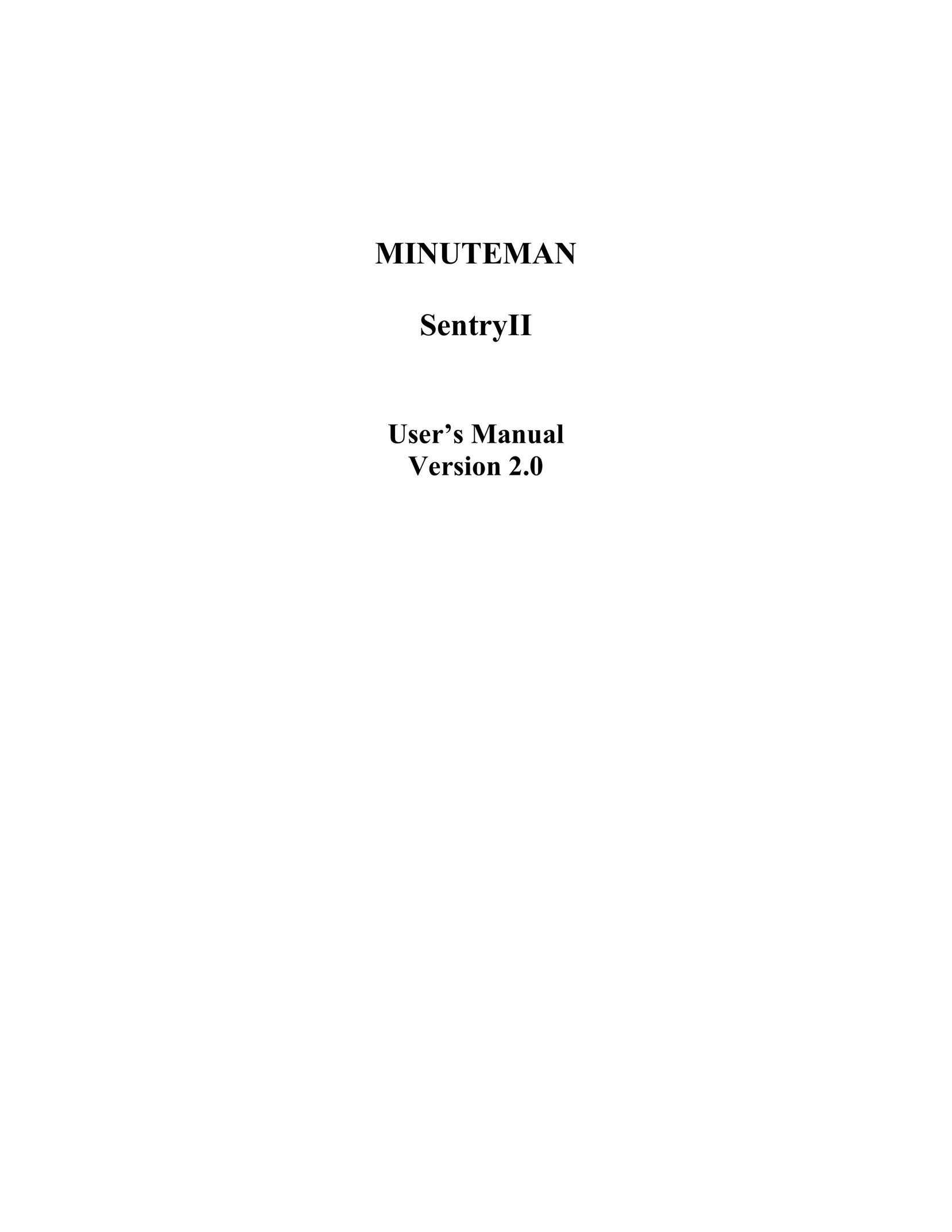 Minuteman UPS SentryII UPS Power Supply User Manual