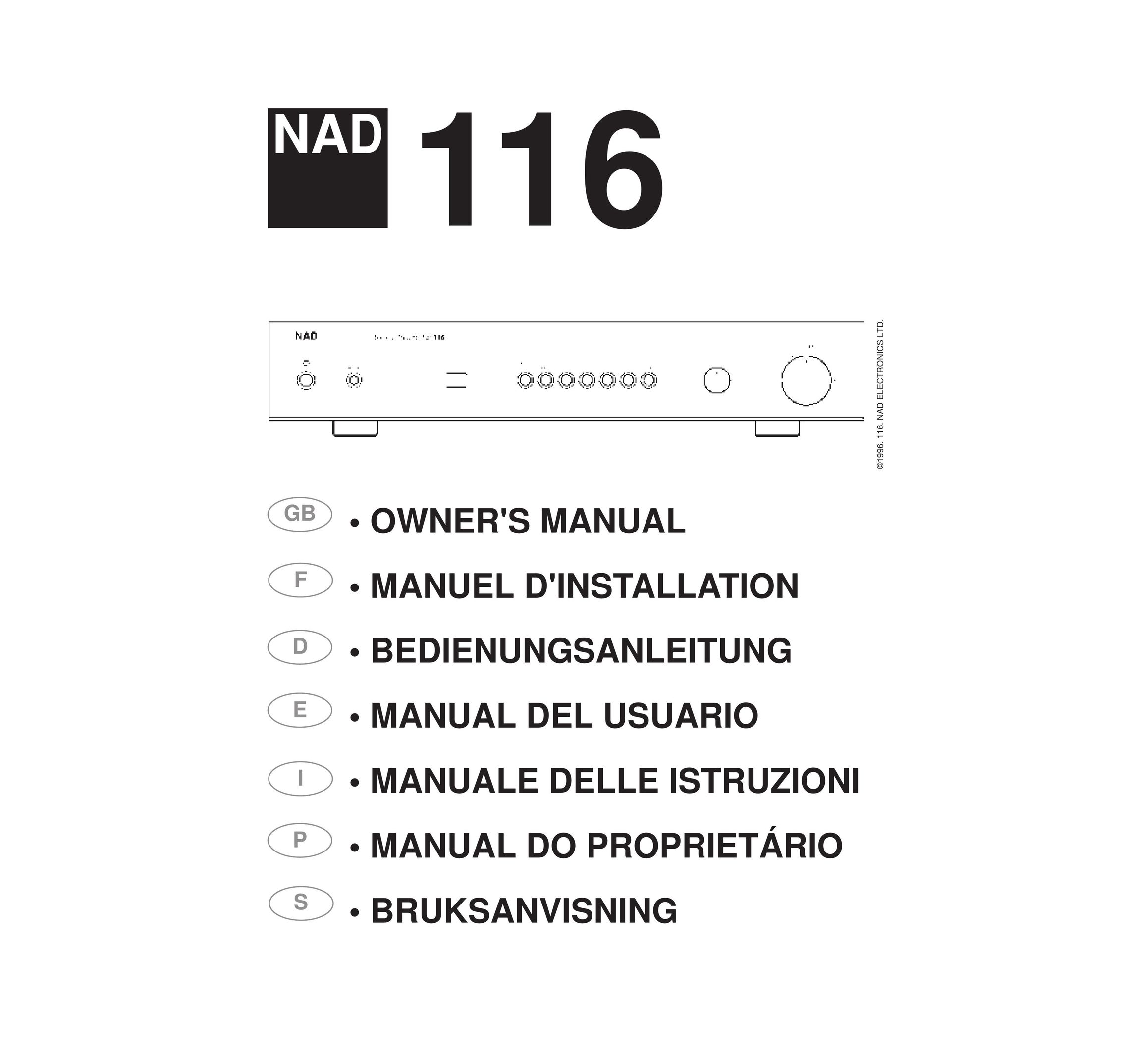 NAD 116 Power Supply User Manual