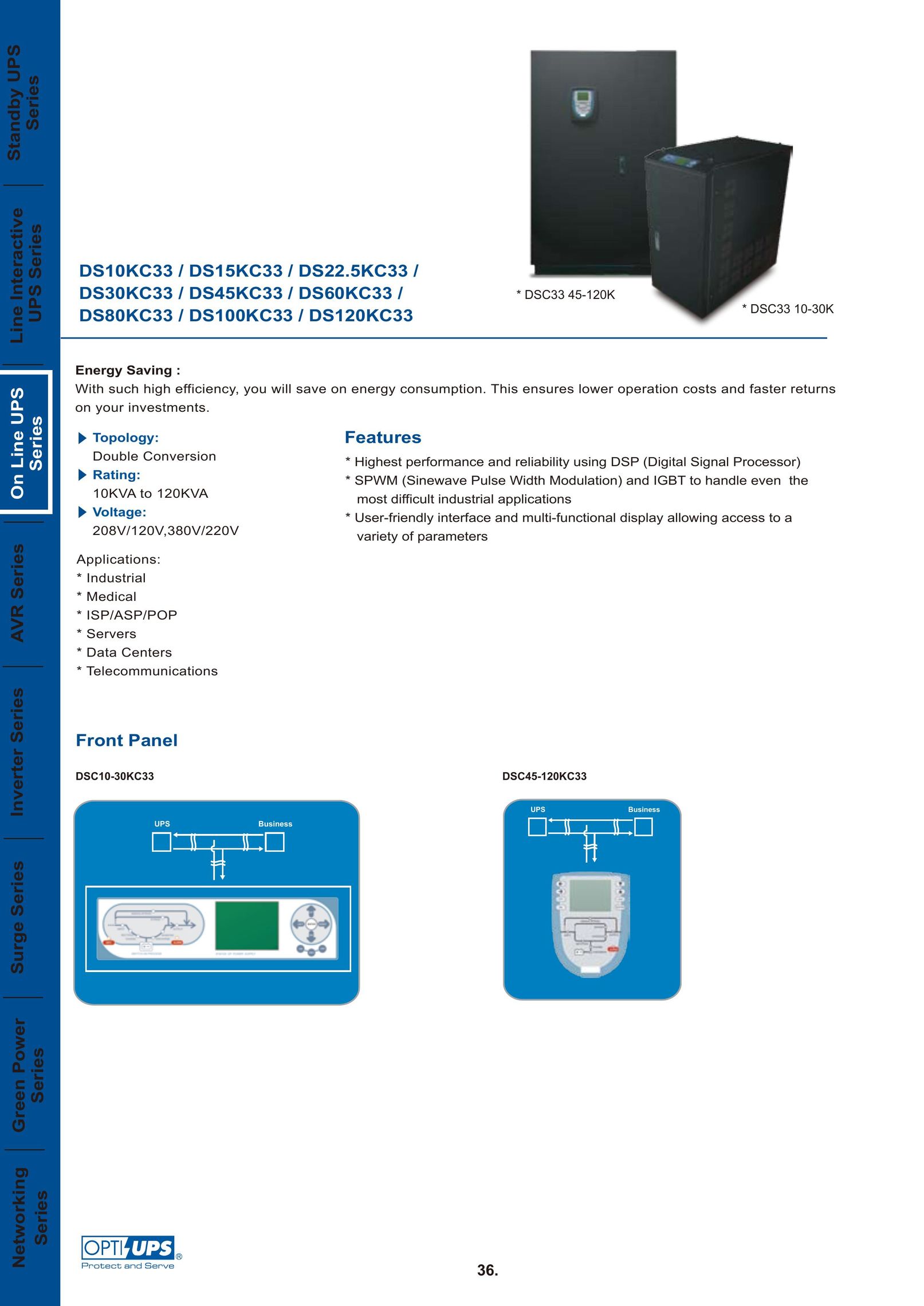 OPTI-UPS DS45KC33 Power Supply User Manual