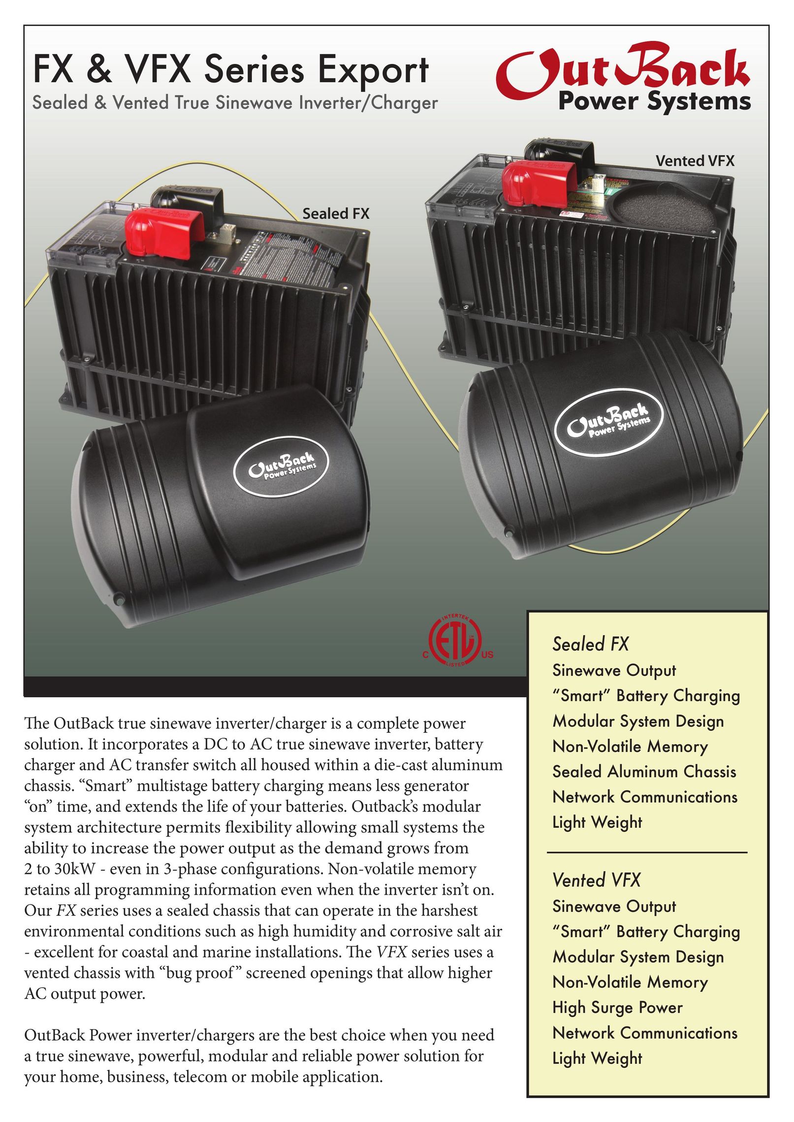 Outback Power Systems FX Power Supply User Manual