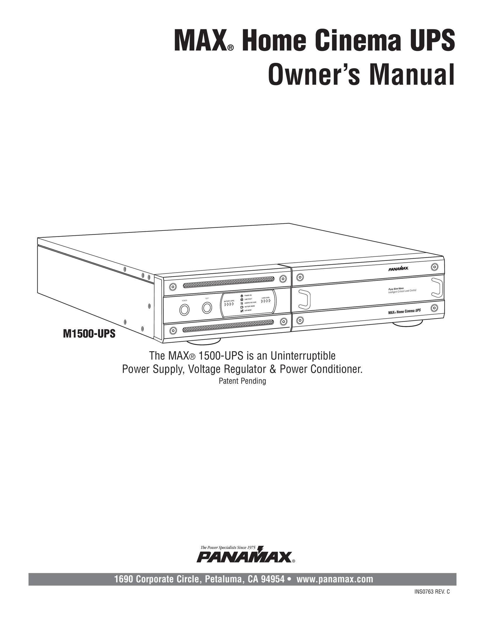Panamax M1500-UPS Power Supply User Manual