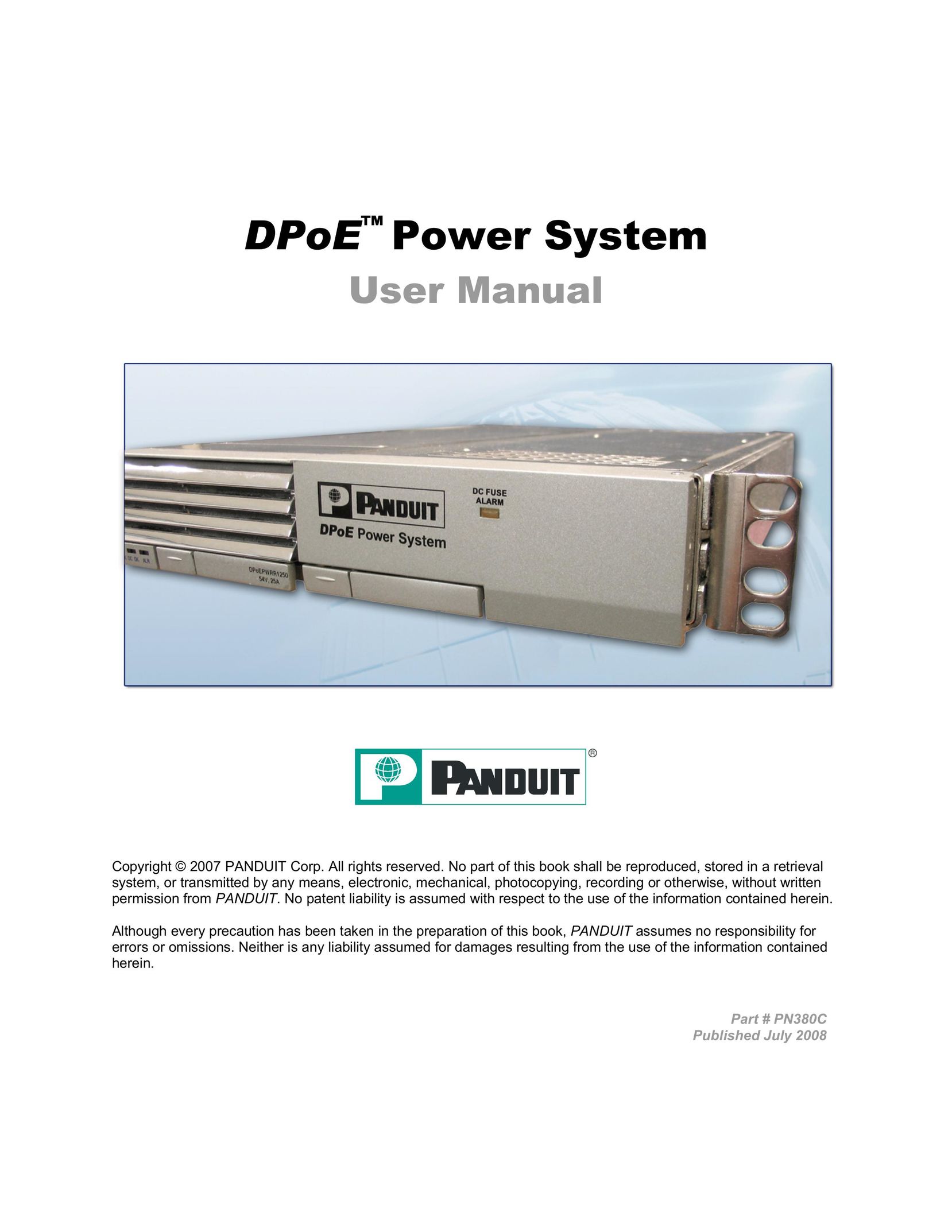 Panduit PN380C Power Supply User Manual