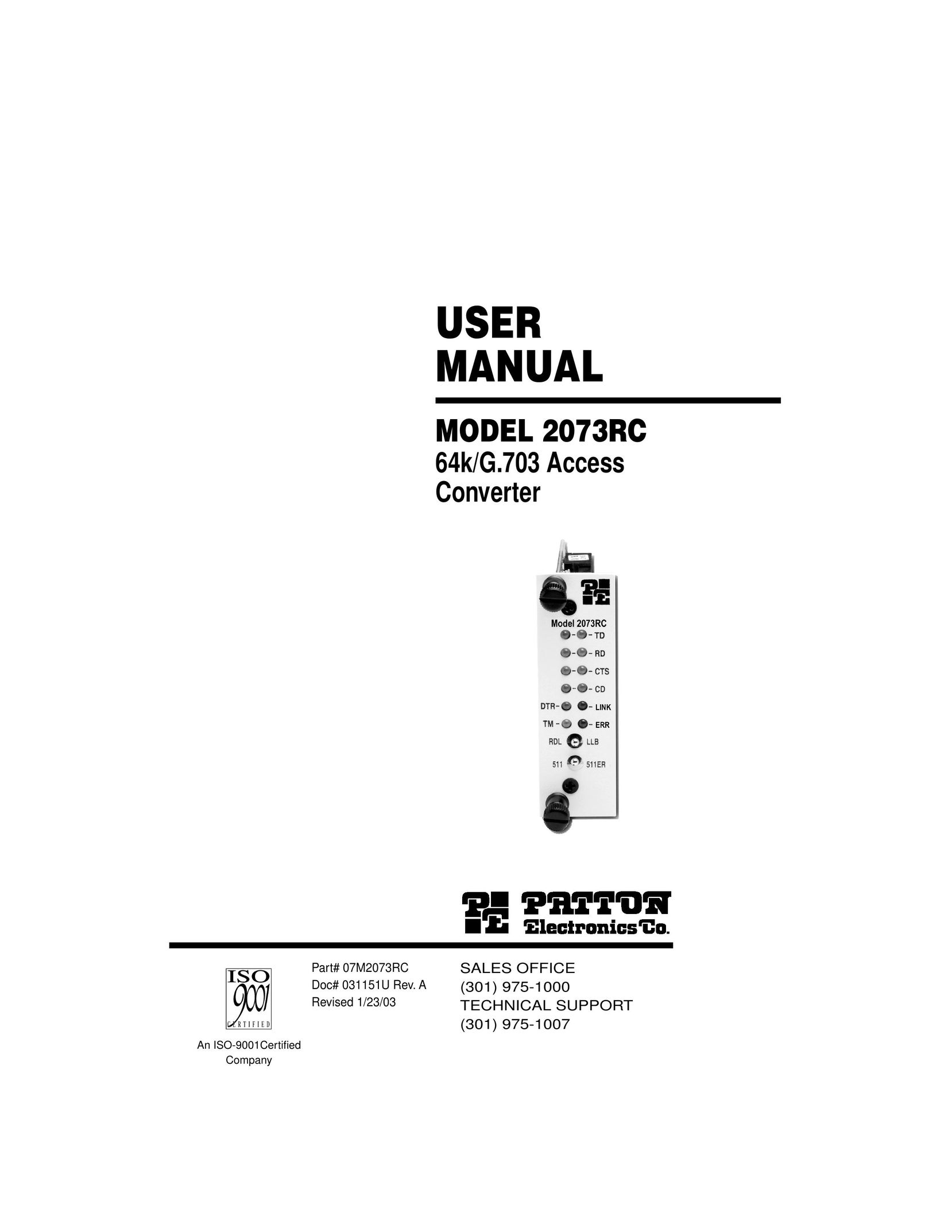 Patton electronic 2073RC Power Supply User Manual