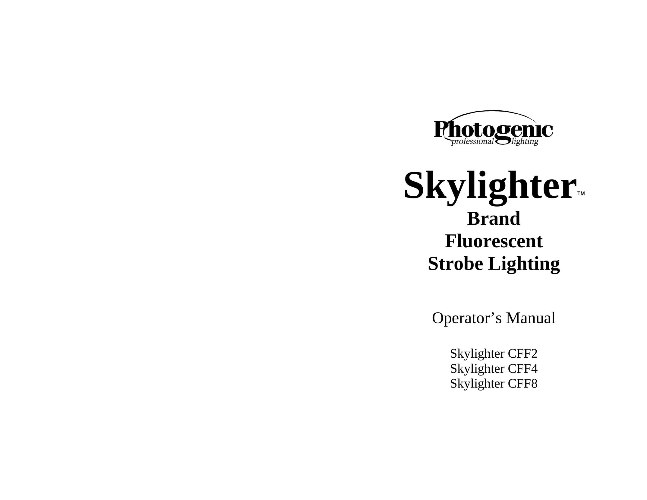 Photogenic Professional Lighting CFF2 Power Supply User Manual