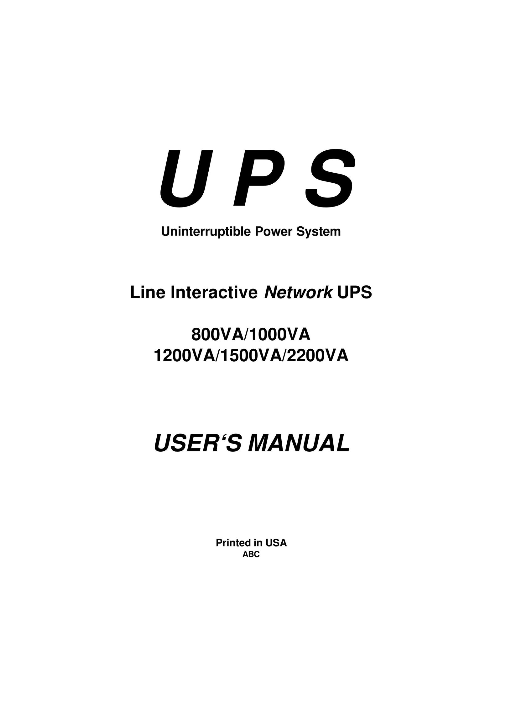 Powercom 800VA Power Supply User Manual