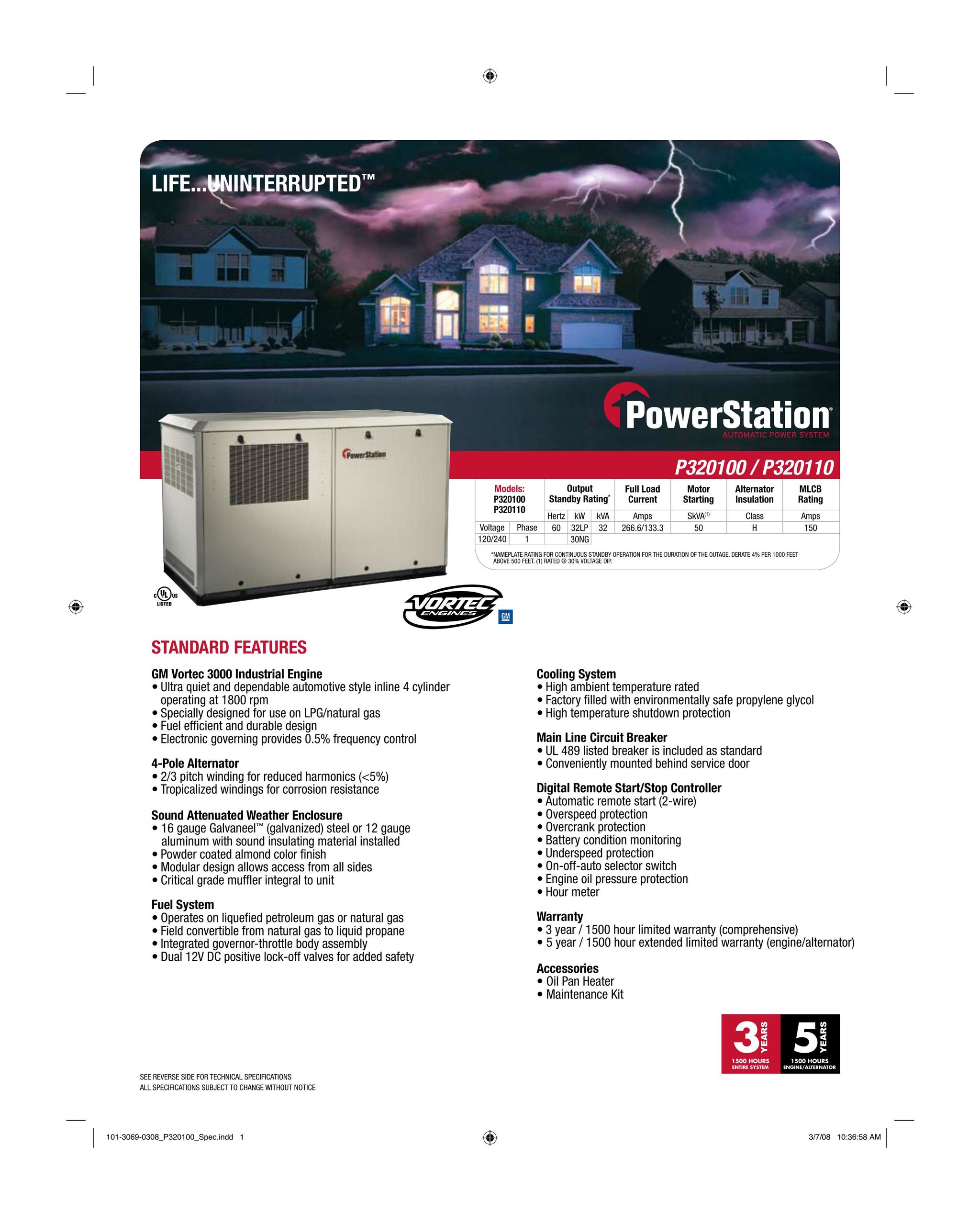 Powermate P320110 Power Supply User Manual