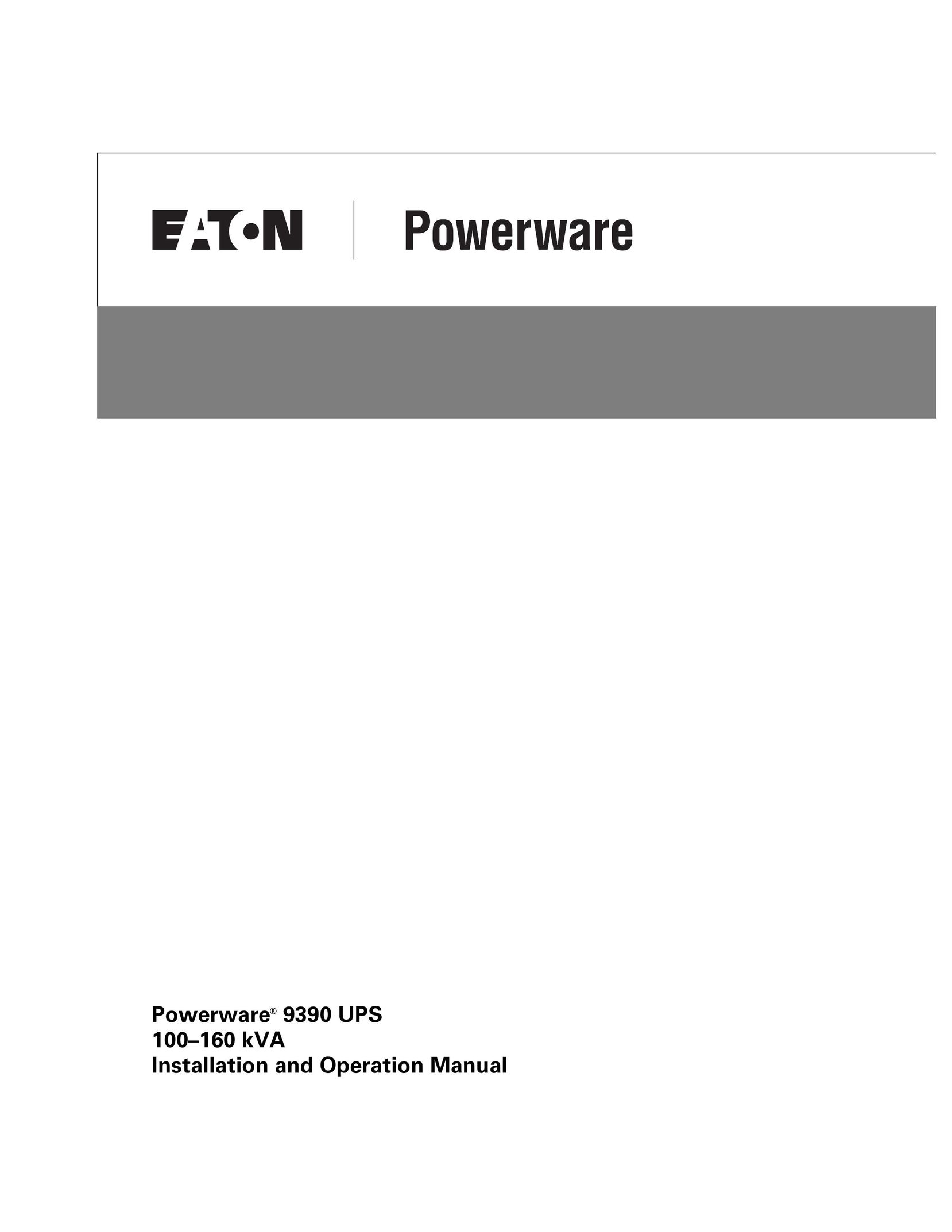 Powerware 100160 kVA Power Supply User Manual