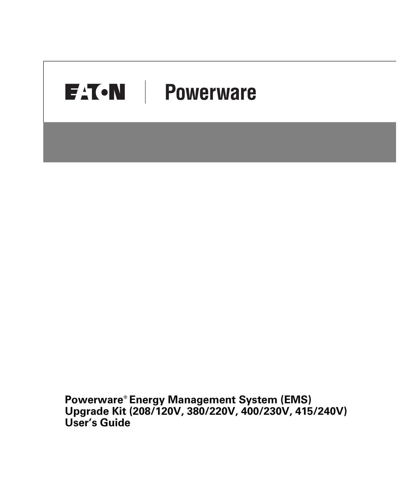 Powerware 208/120V Power Supply User Manual