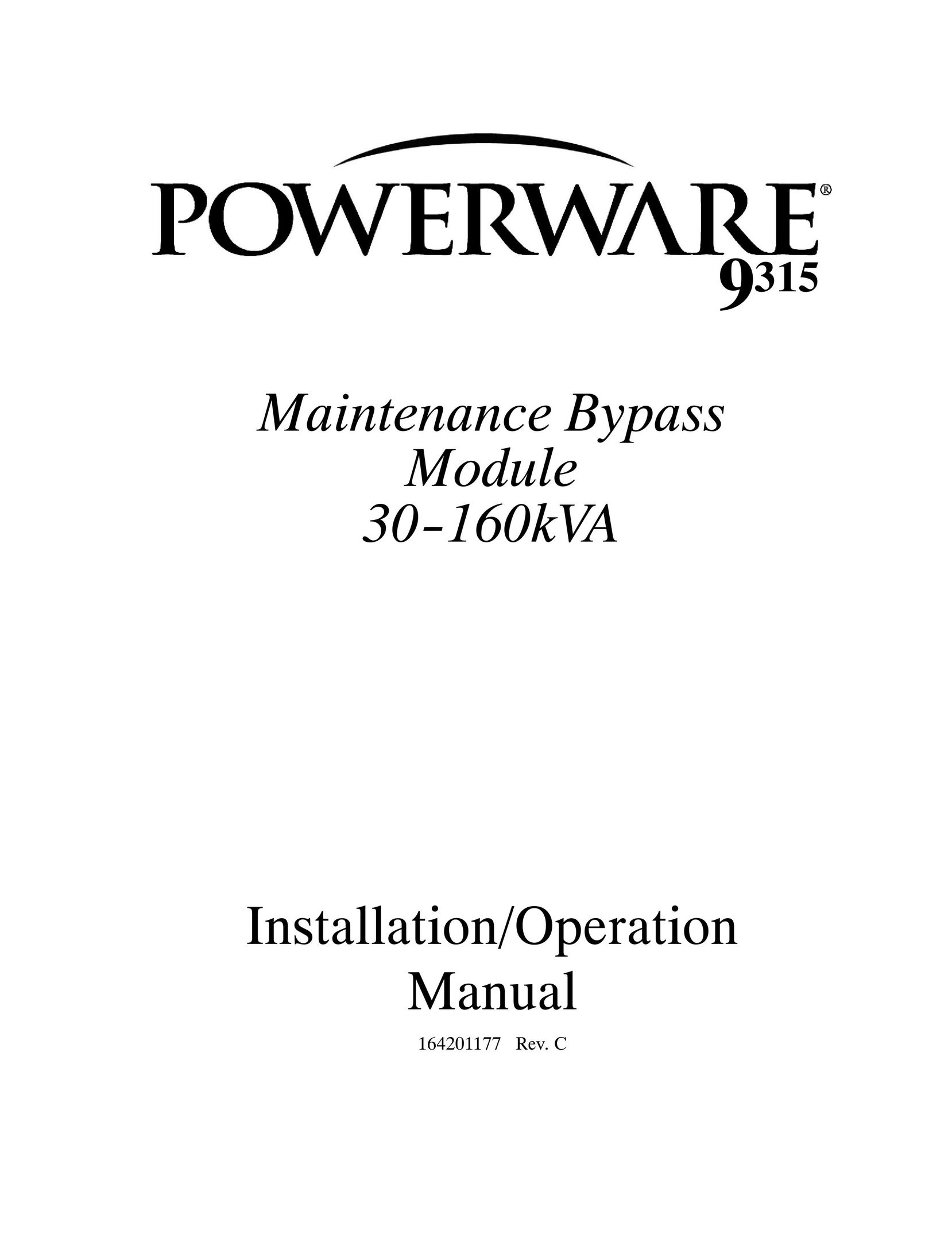 Powerware 30-160kVA Power Supply User Manual