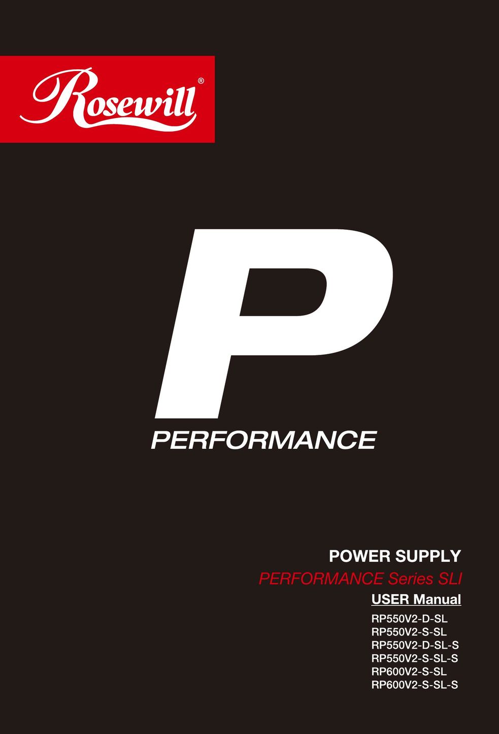 Rosewill RP600V2-S-SL Power Supply User Manual