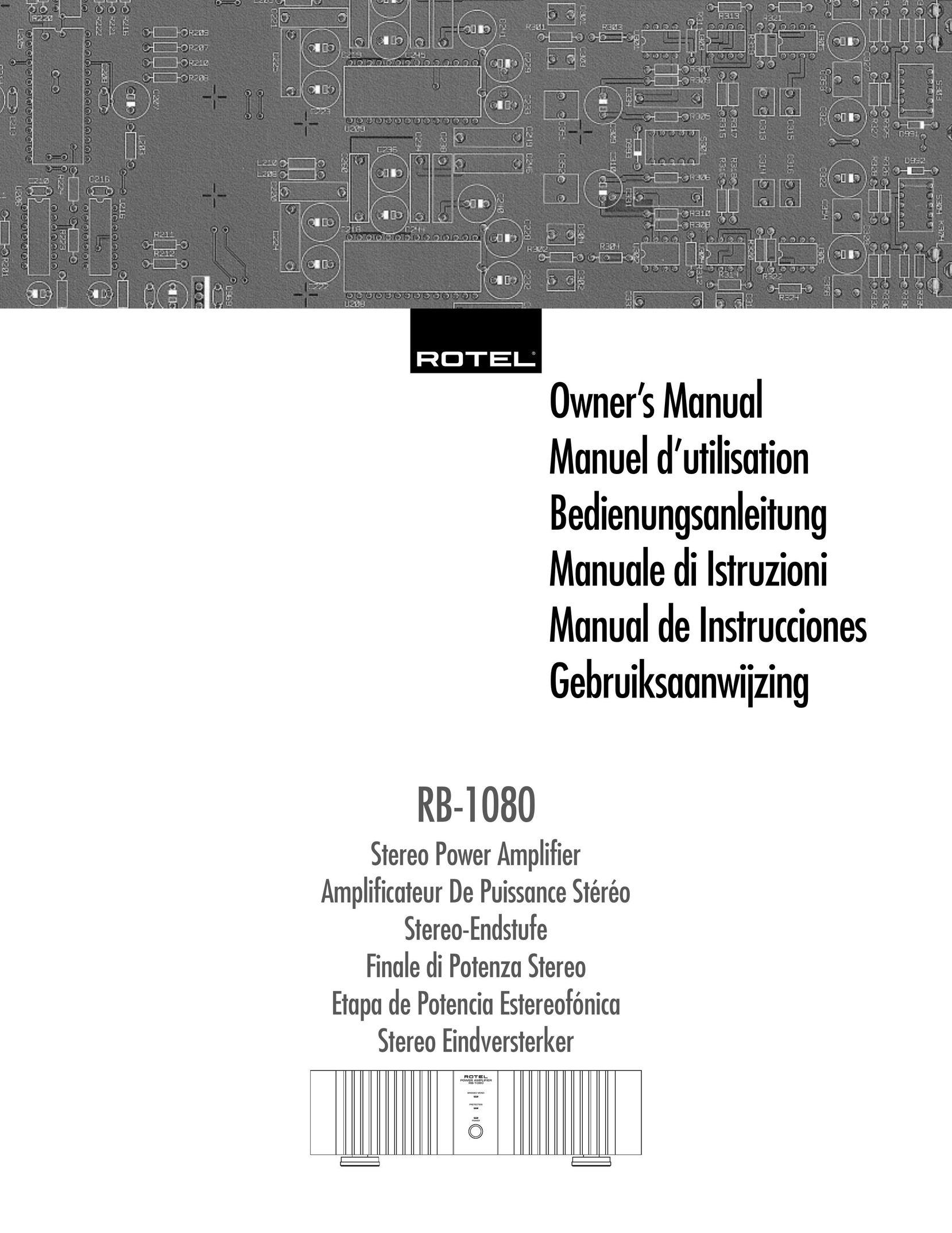 Rotel RB-1080 Power Supply User Manual