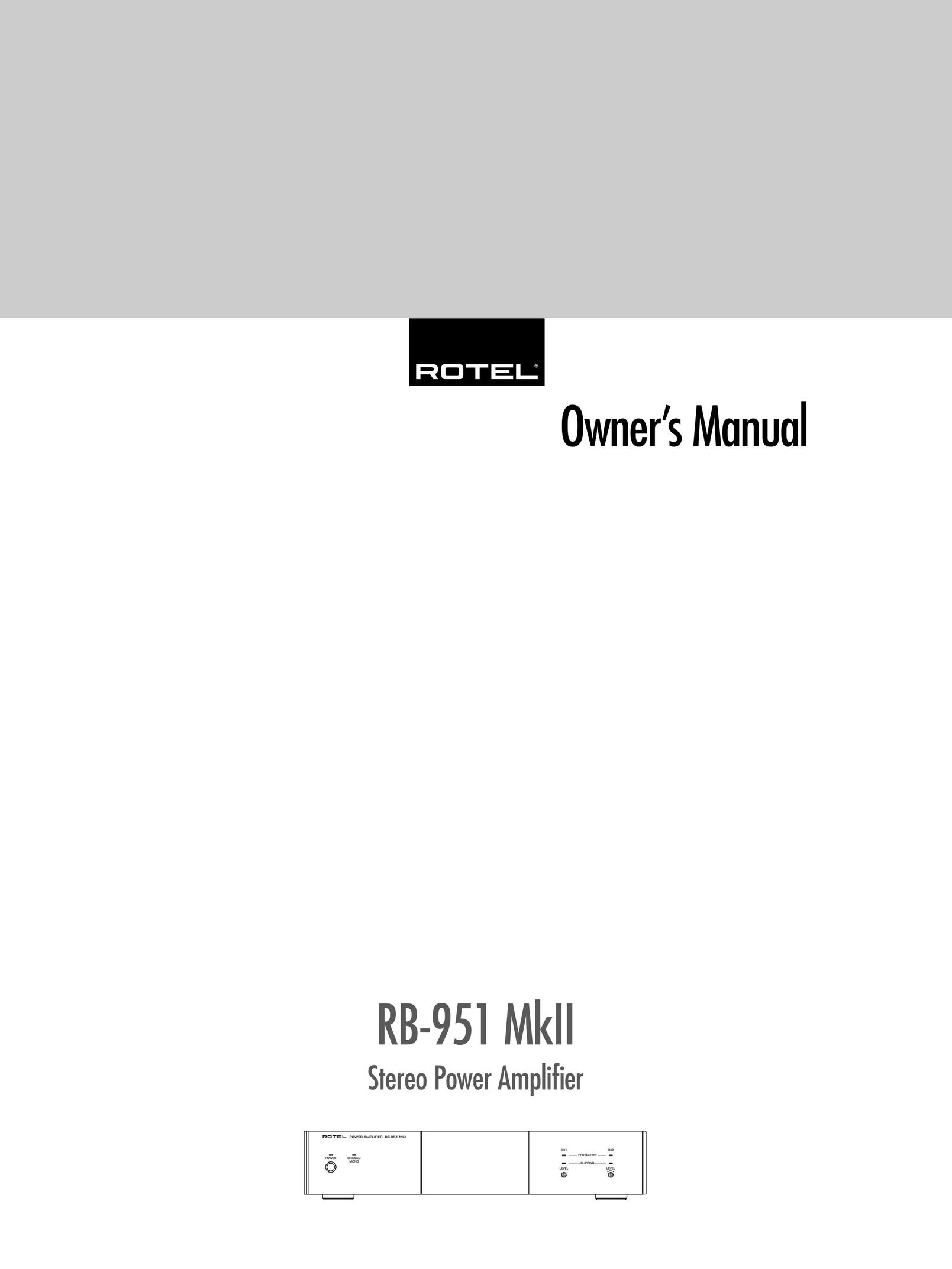 Rotel RB-951 MkII Power Supply User Manual