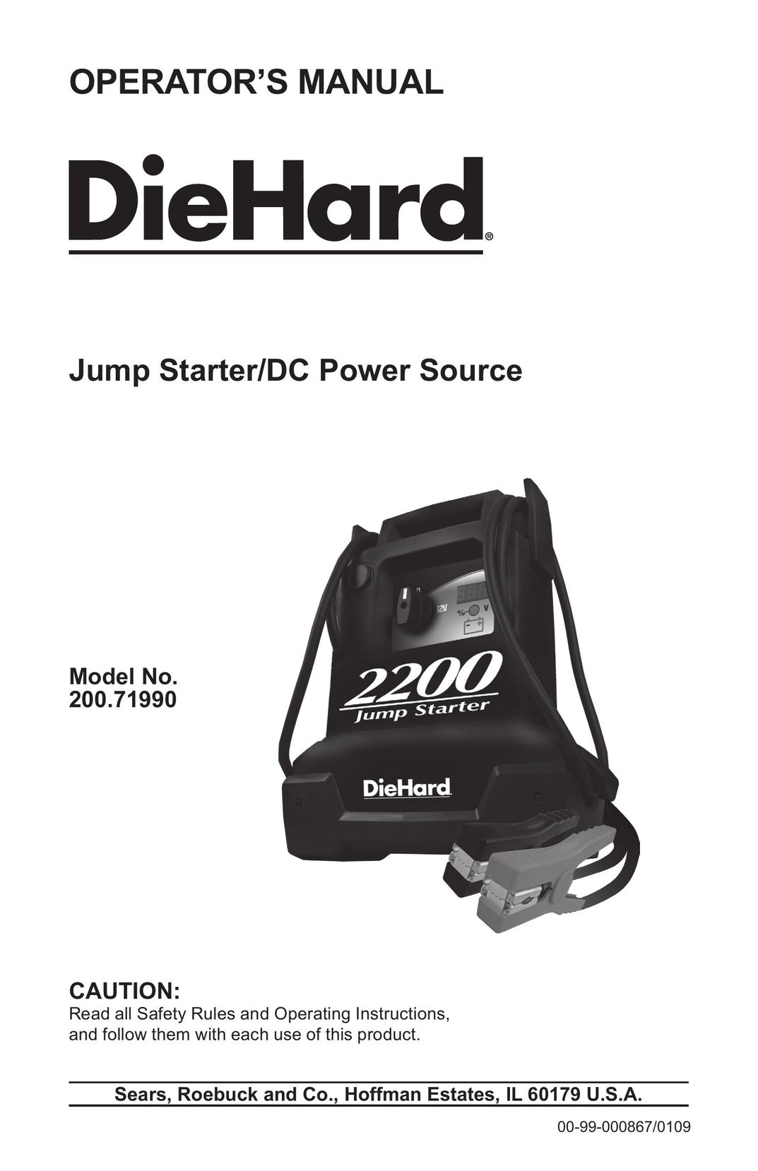 Schumacher 00-99-000867-0109 Power Supply User Manual