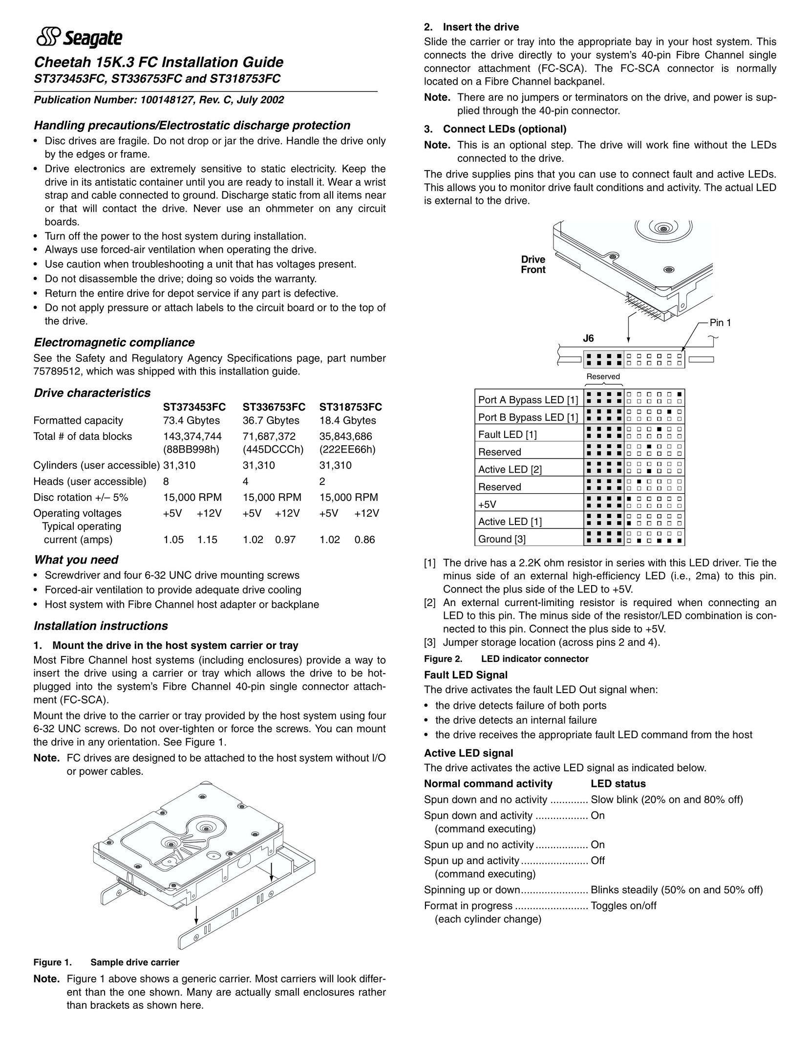 Seagate ST336753FC Power Supply User Manual