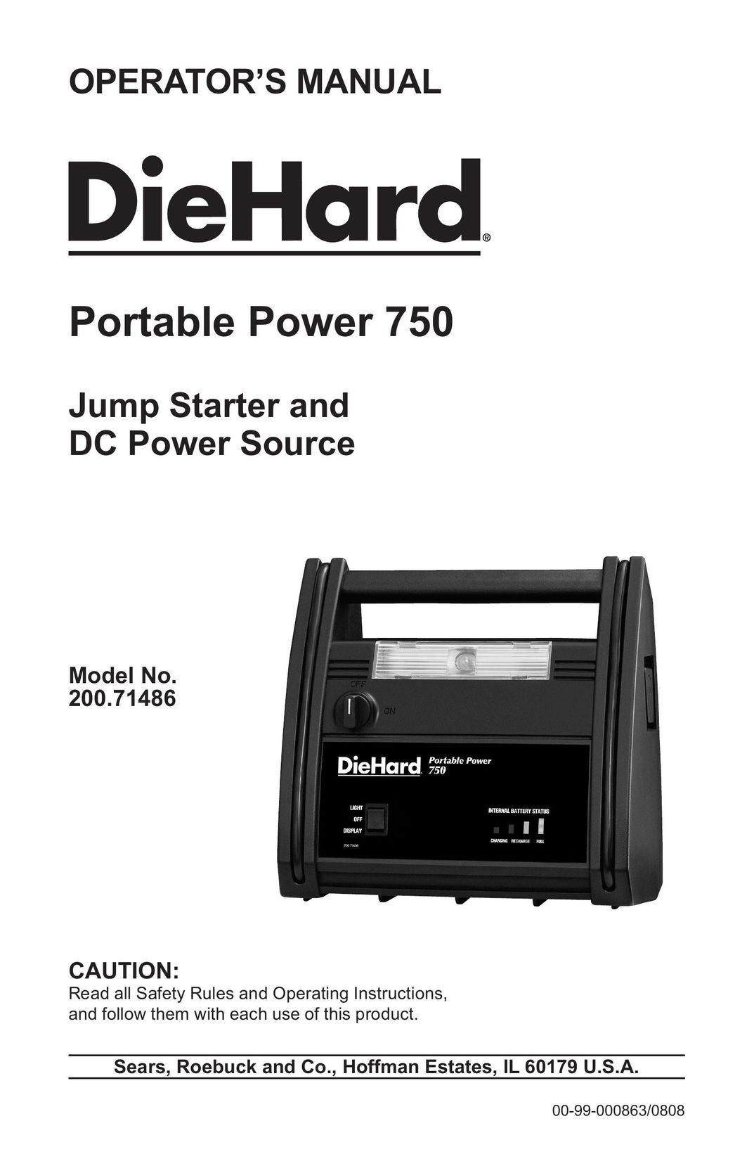 Sears 200.71486 Power Supply User Manual
