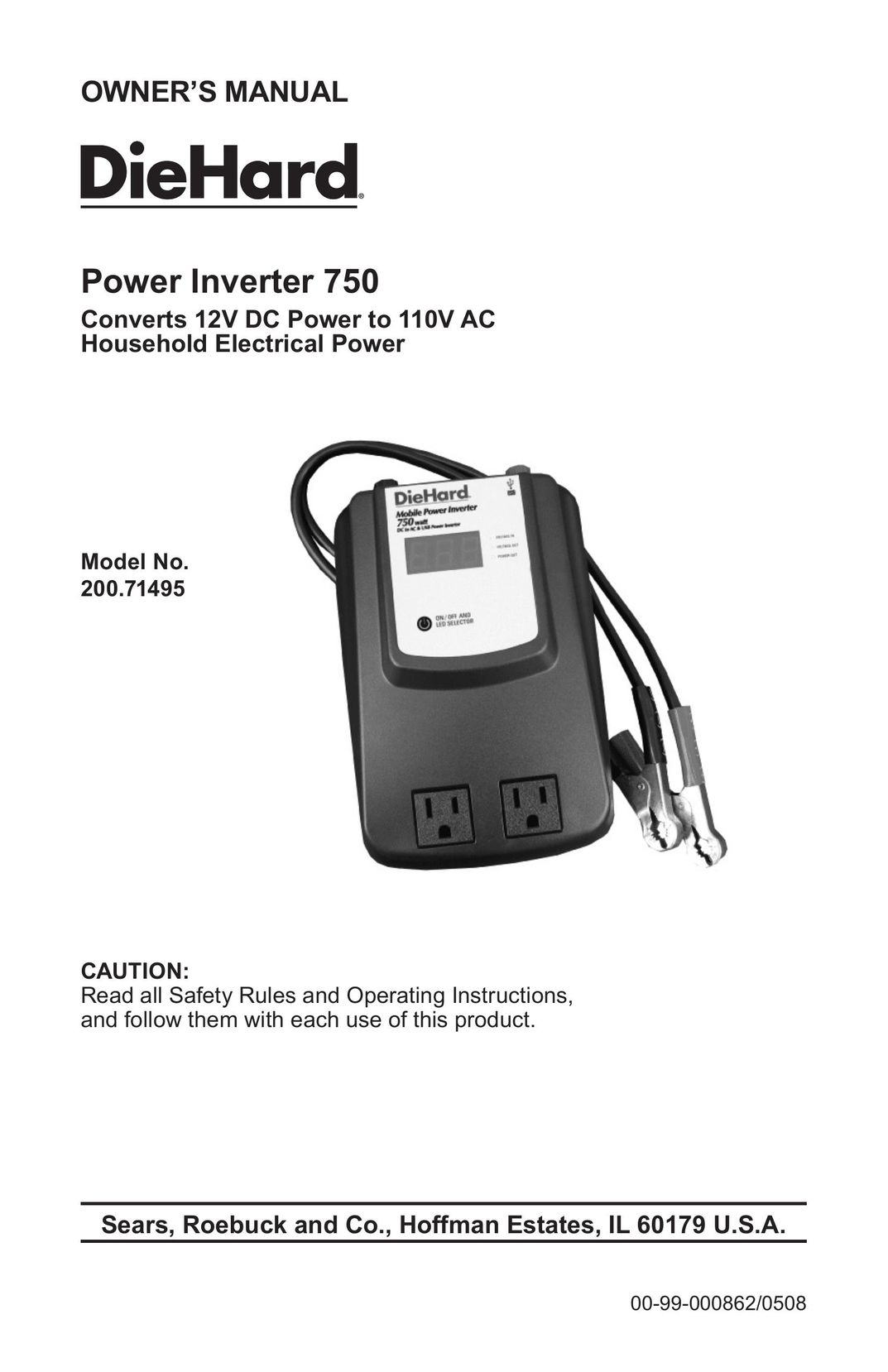 Sears 200.71495 Power Supply User Manual
