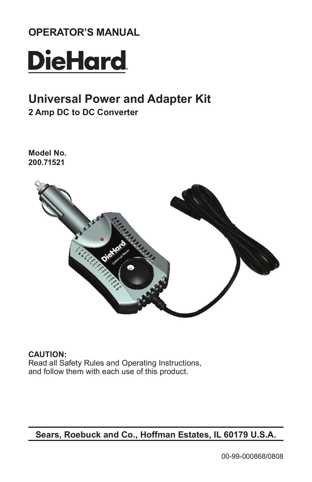 Sears 200.71521 Power Supply User Manual