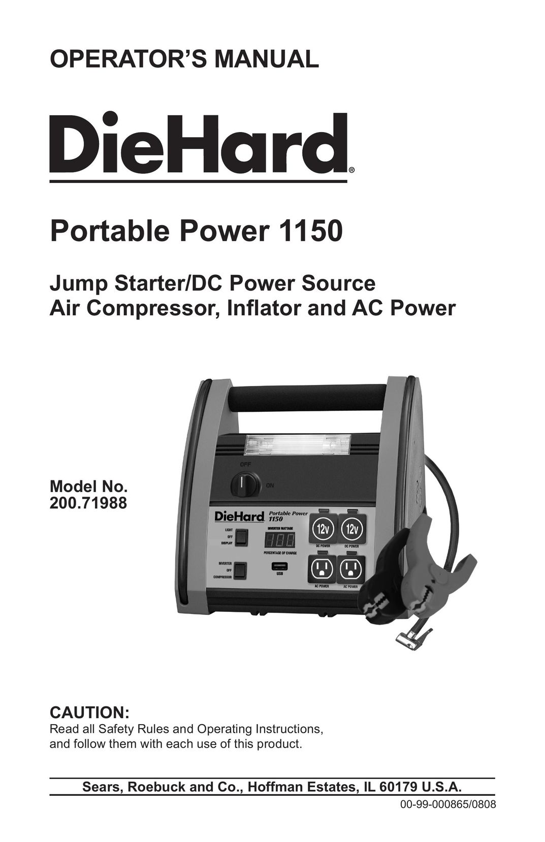 Sears 200.71988 Power Supply User Manual