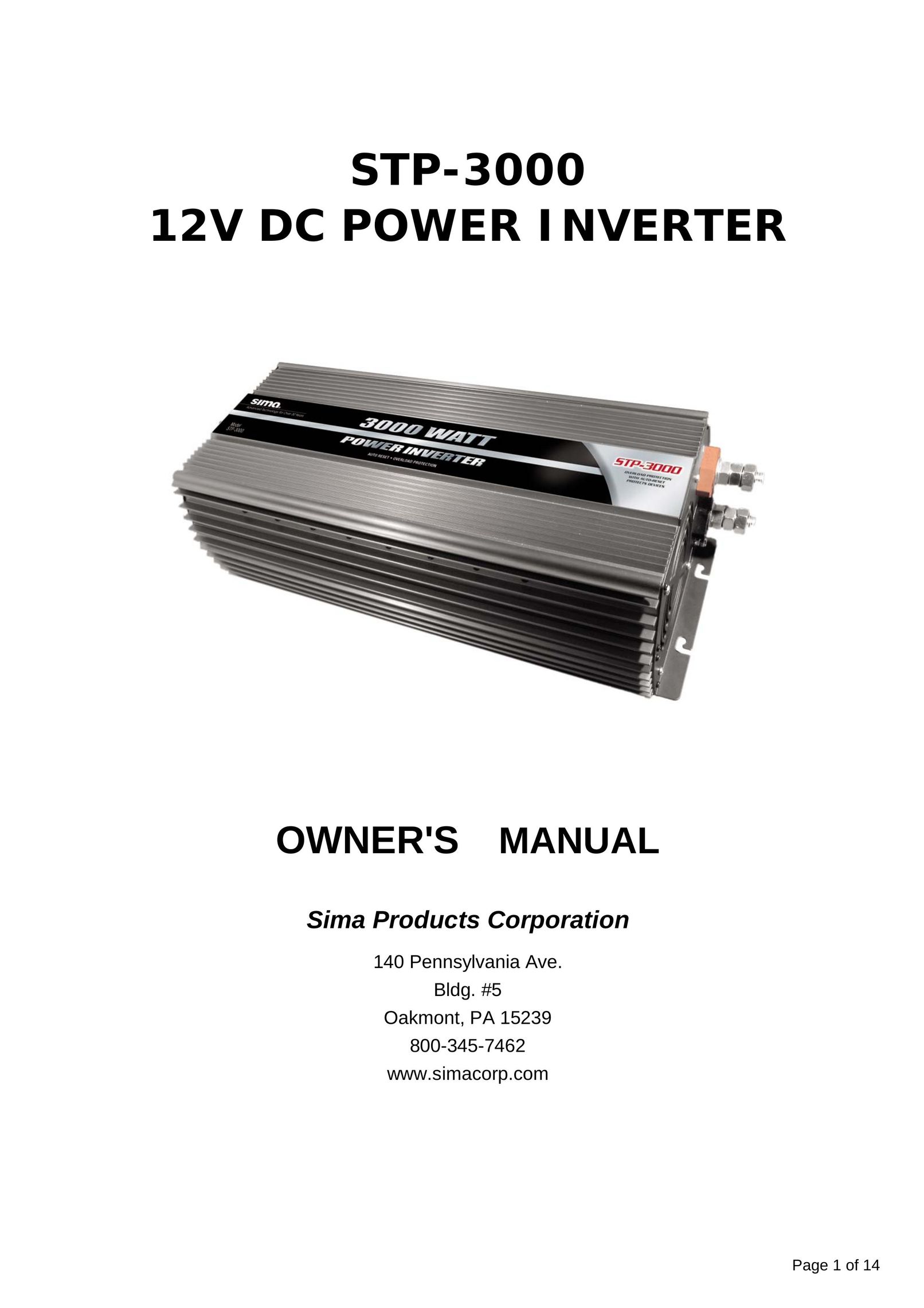 Sima Products STP-3000 Power Supply User Manual