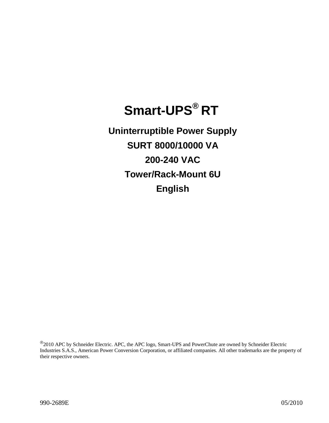 Smart Inventions 990-2689E Power Supply User Manual