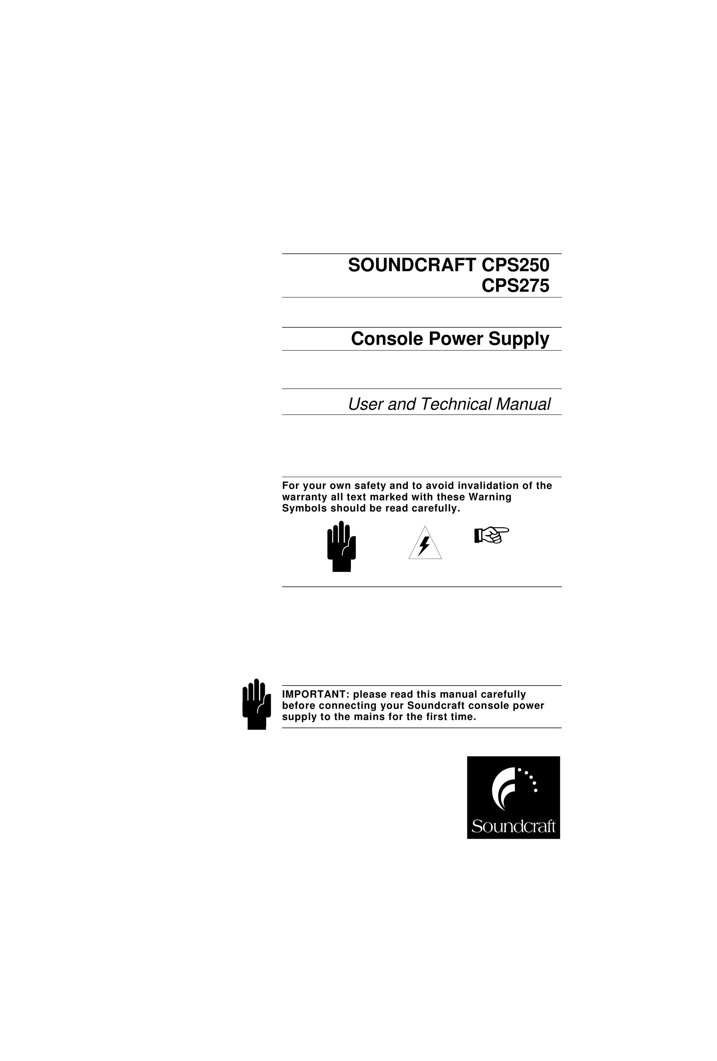 SoundCraft CPS250 Power Supply User Manual