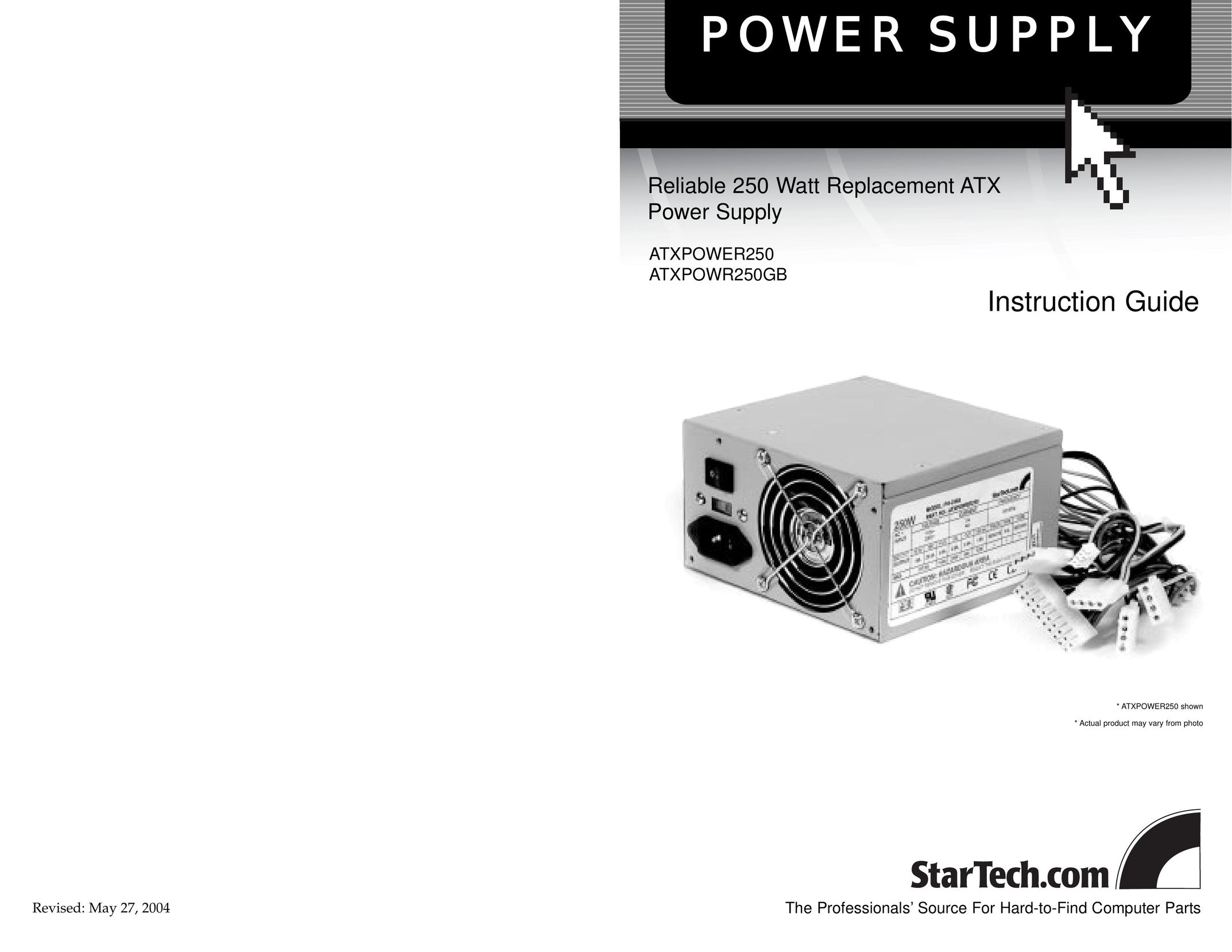 StarTech.com ATXPOWER250 Power Supply User Manual