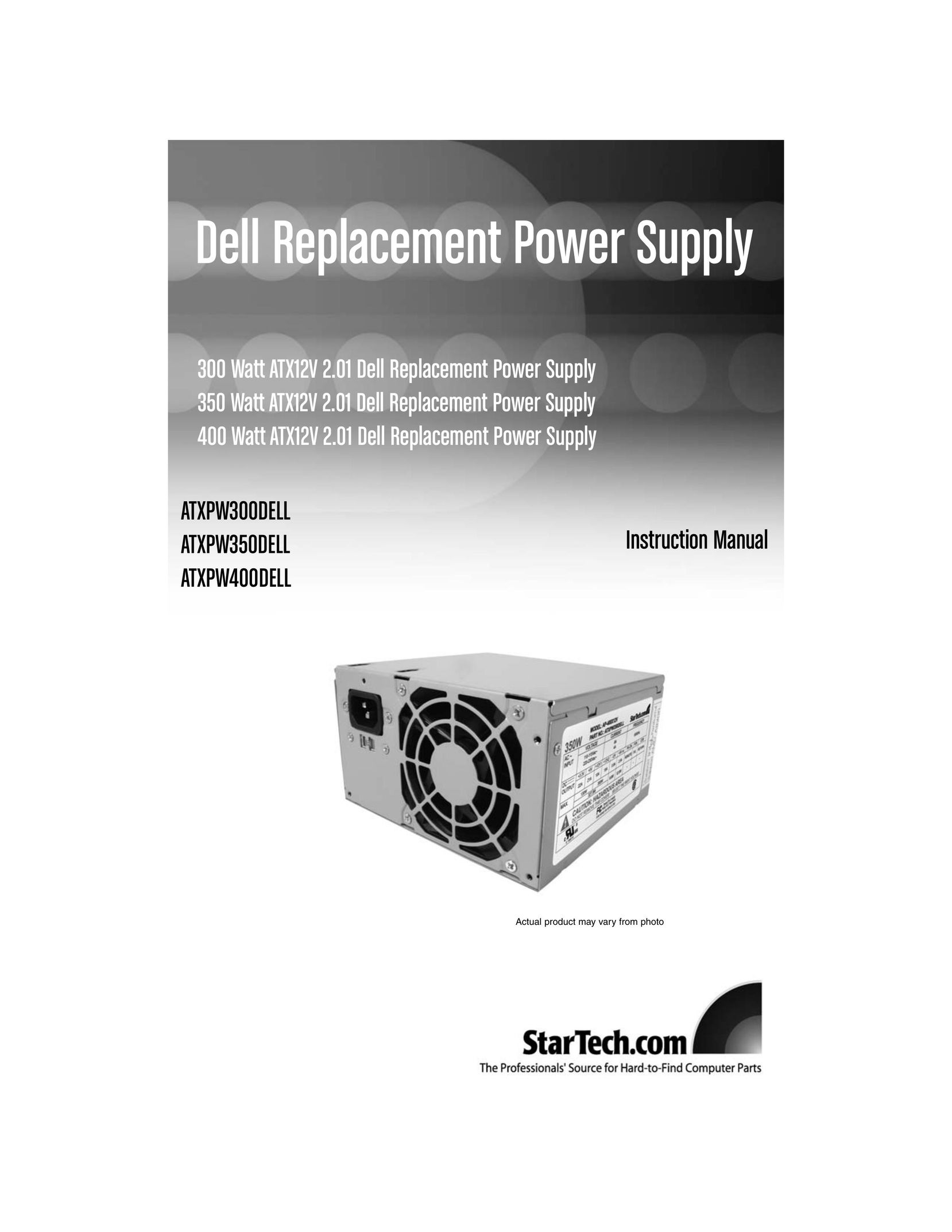 StarTech.com ATXPW300DELL Power Supply User Manual