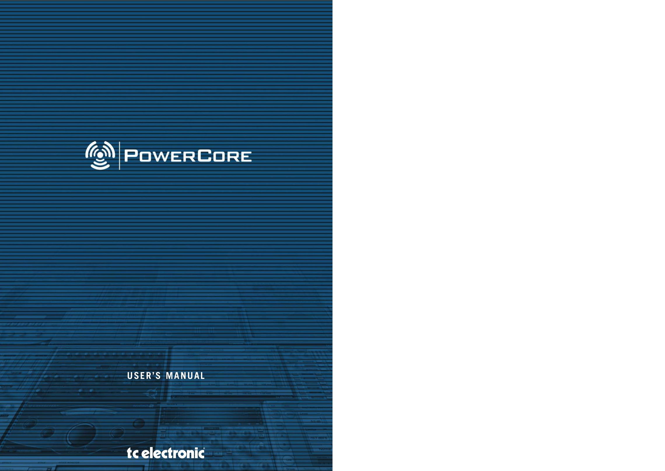 TC electronic SDN BHD PowerCore Power Supply User Manual