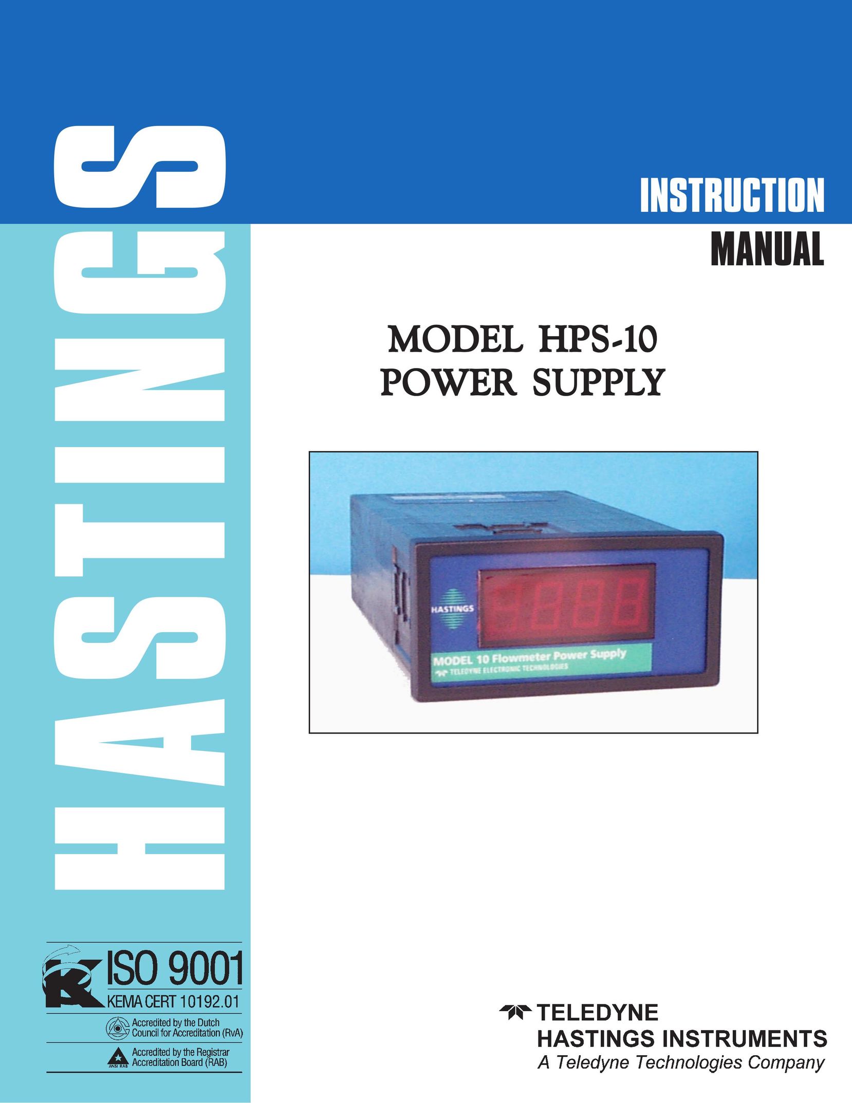Teledyne HPS-10 Power Supply User Manual