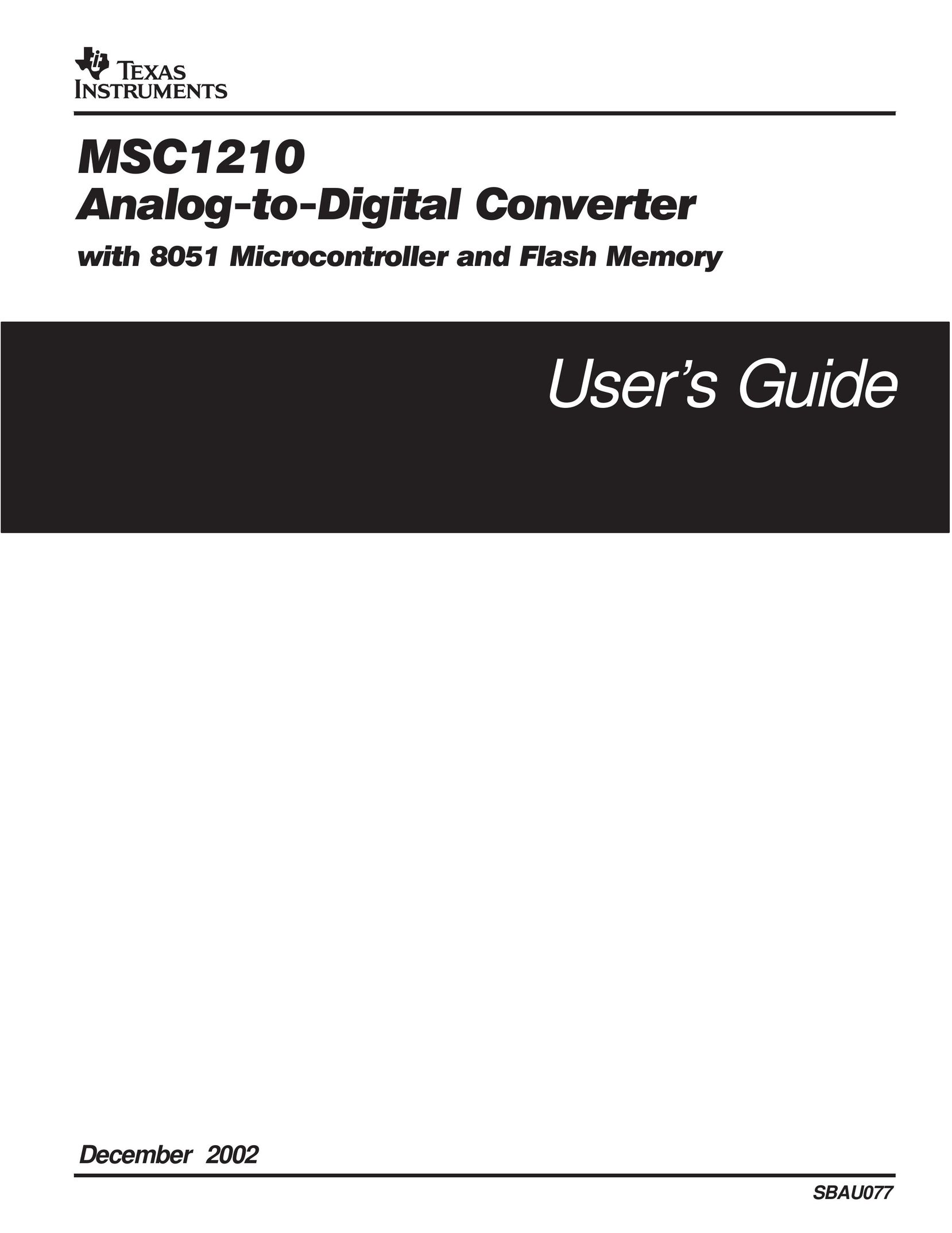 Texas Instruments MSC1210 Power Supply User Manual