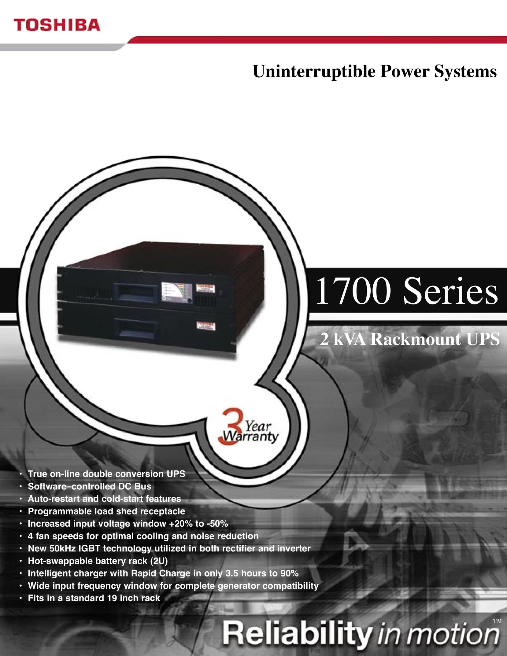 Toshiba 1700 Series Power Supply User Manual