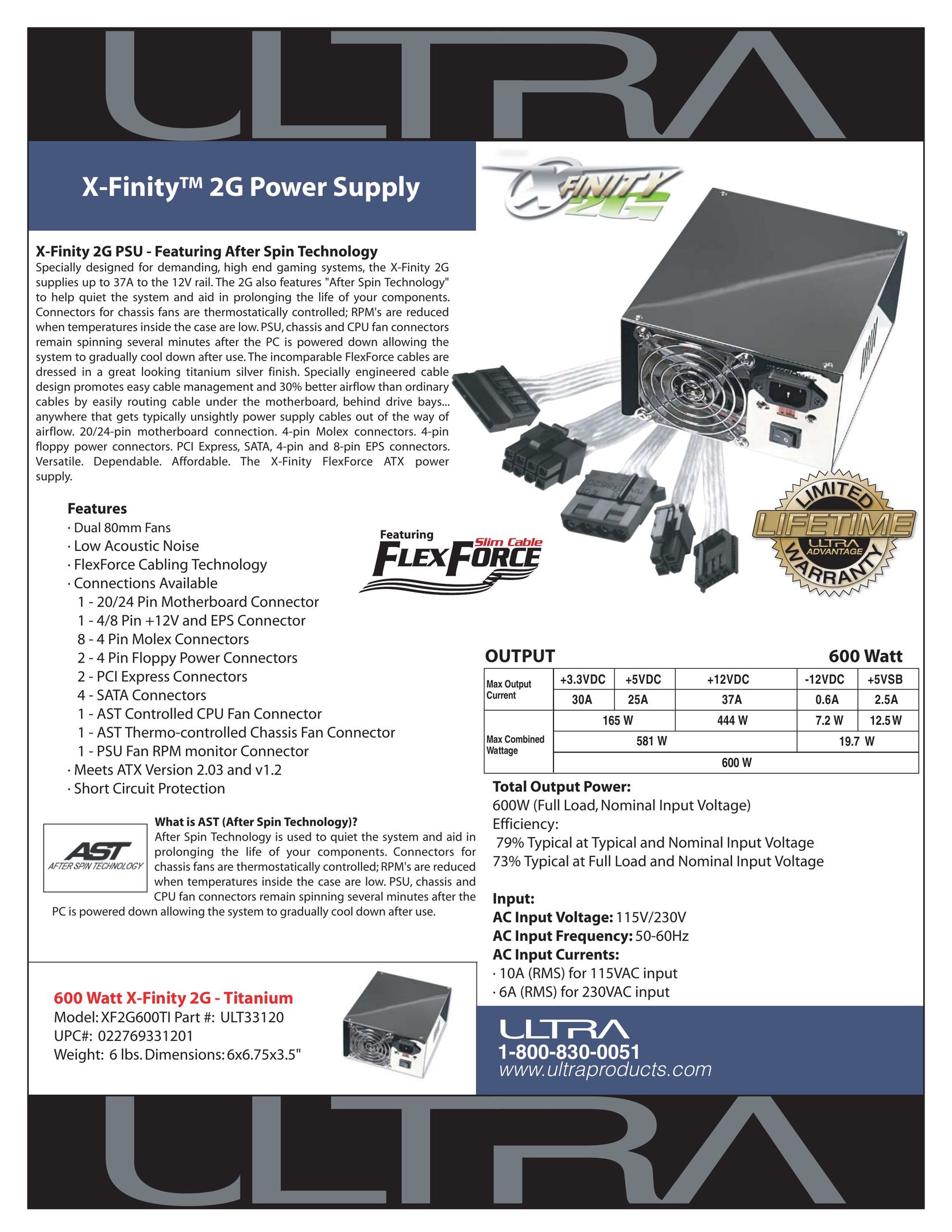 Ultra Products X-Finity Power Supply User Manual
