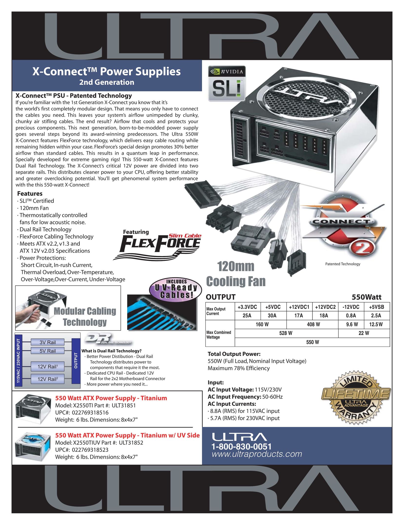 Ultra Products X2550TIUV Power Supply User Manual