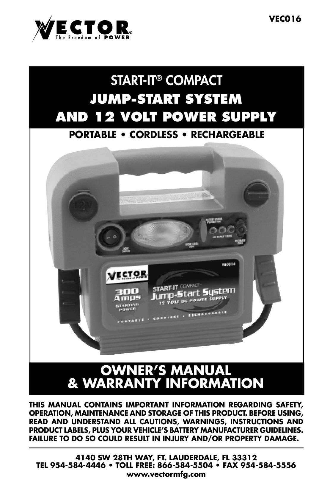 Vector VEC016 Power Supply User Manual
