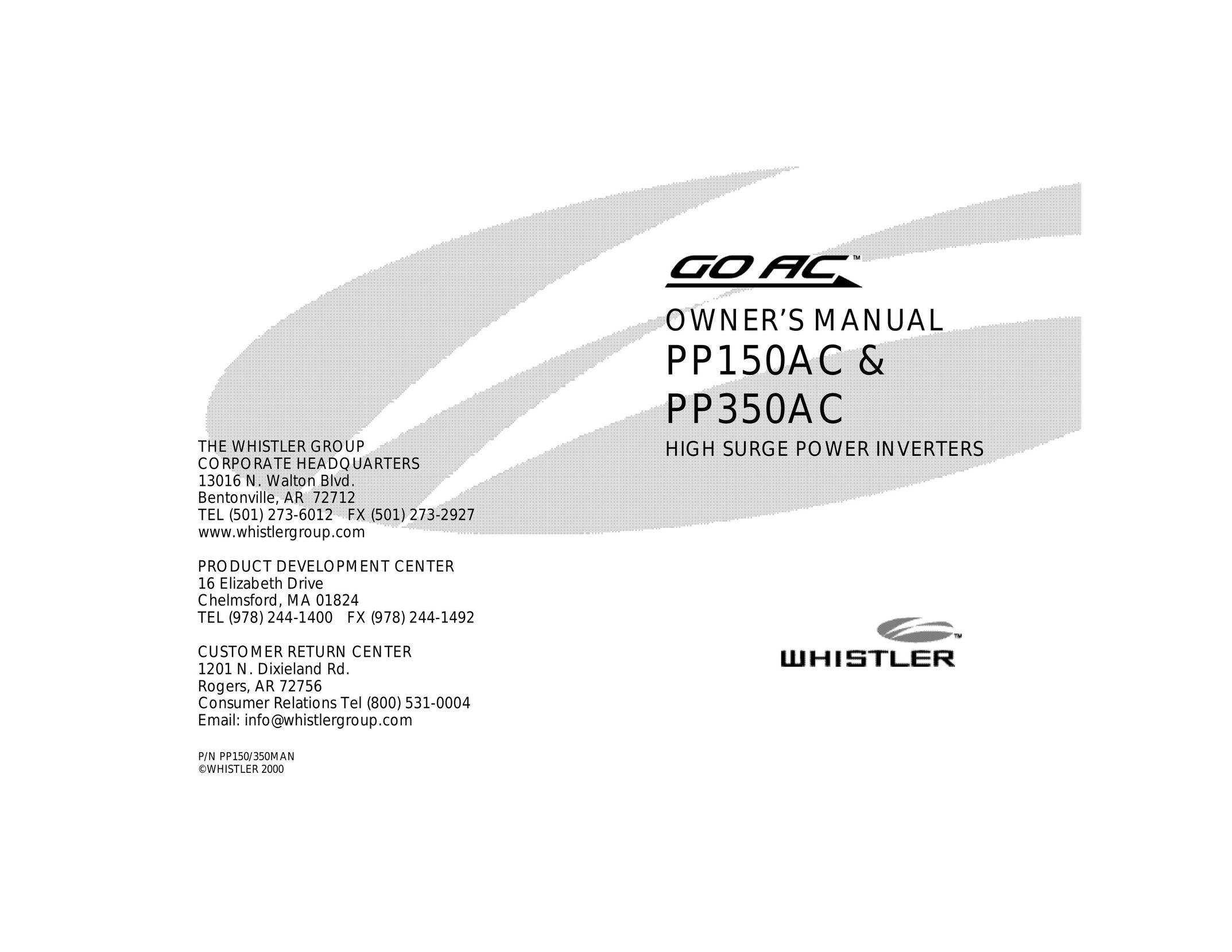 Whistler PP350AC Power Supply User Manual