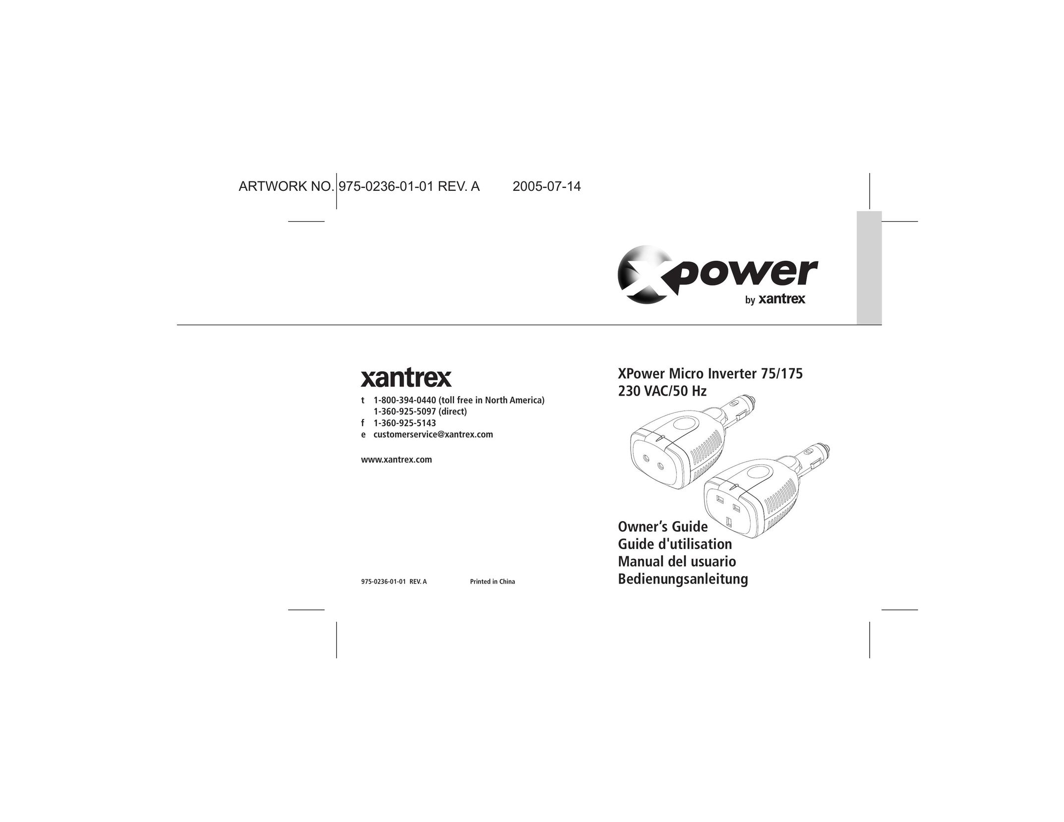 Xantrex Technology 230 VAC/50 Power Supply User Manual