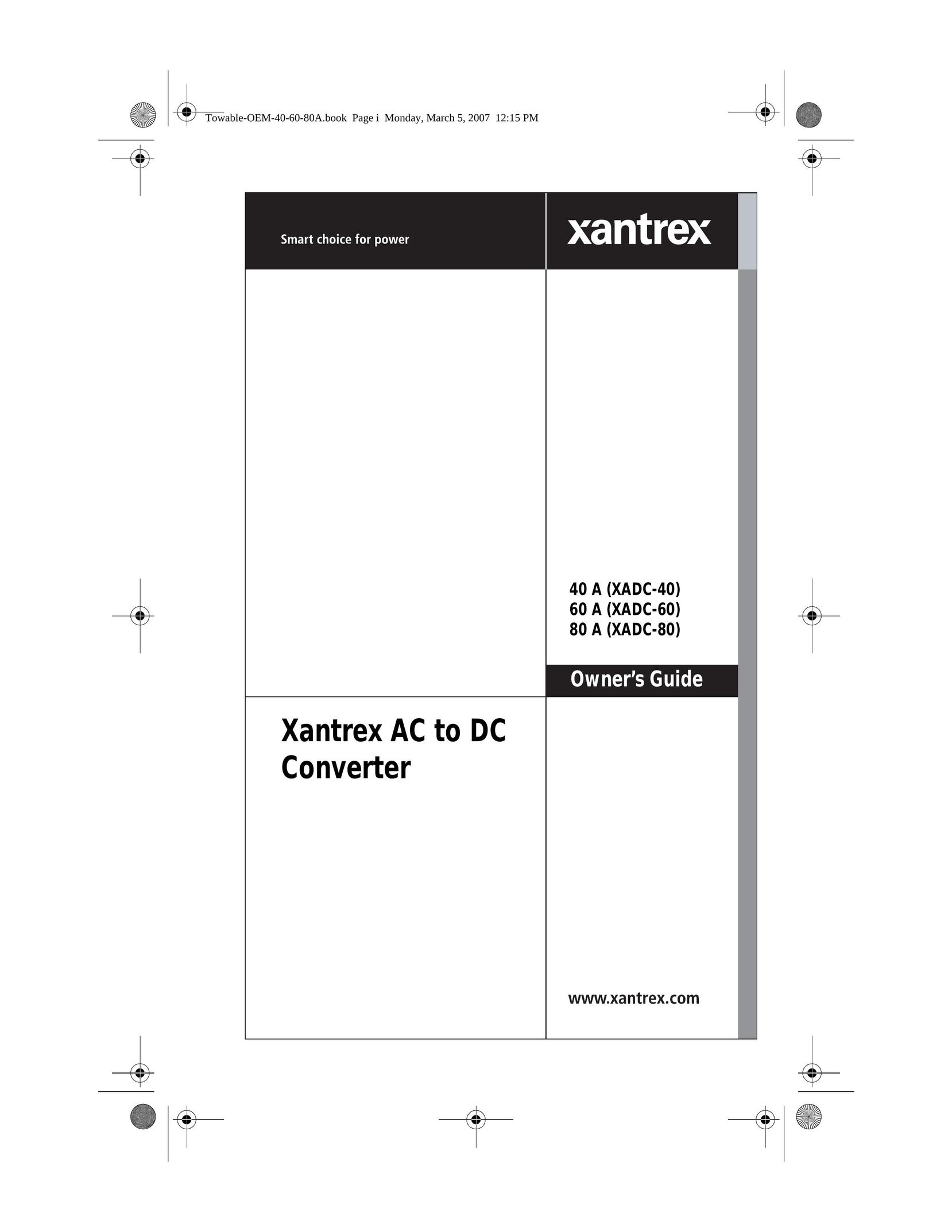 Xantrex Technology 60 A (XADC-60) Power Supply User Manual