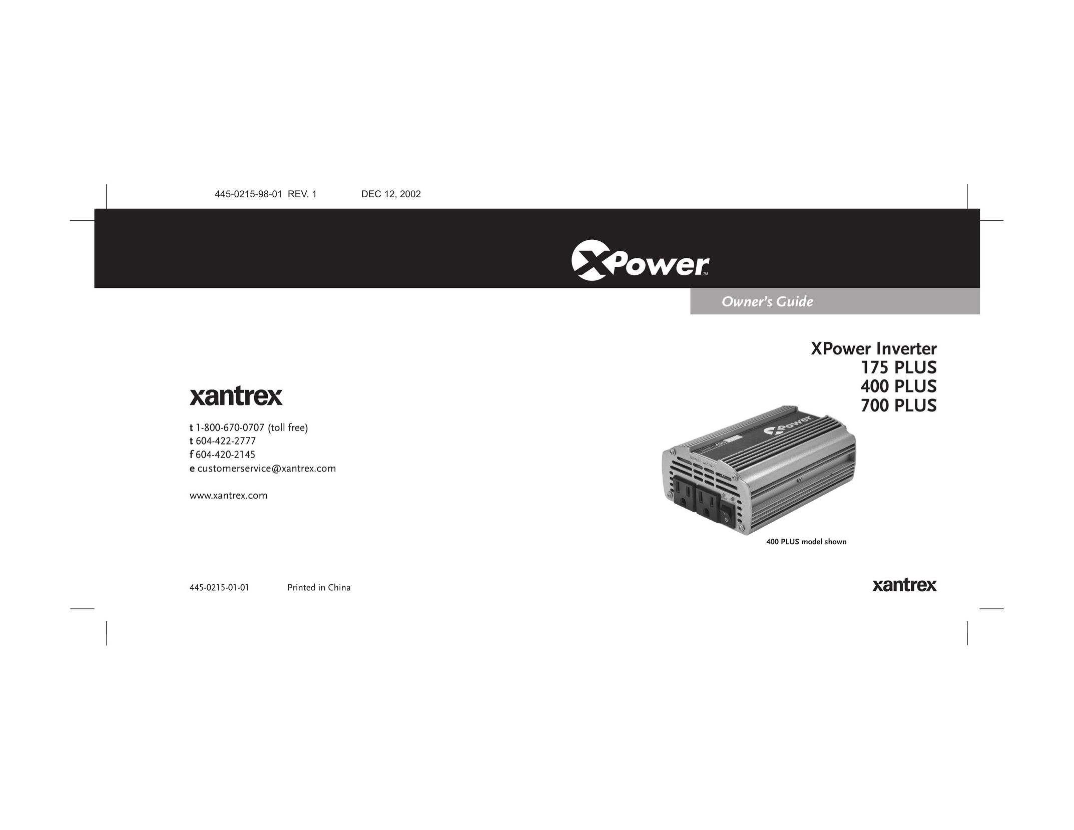 Xantrex Technology 700 PLUS Power Supply User Manual