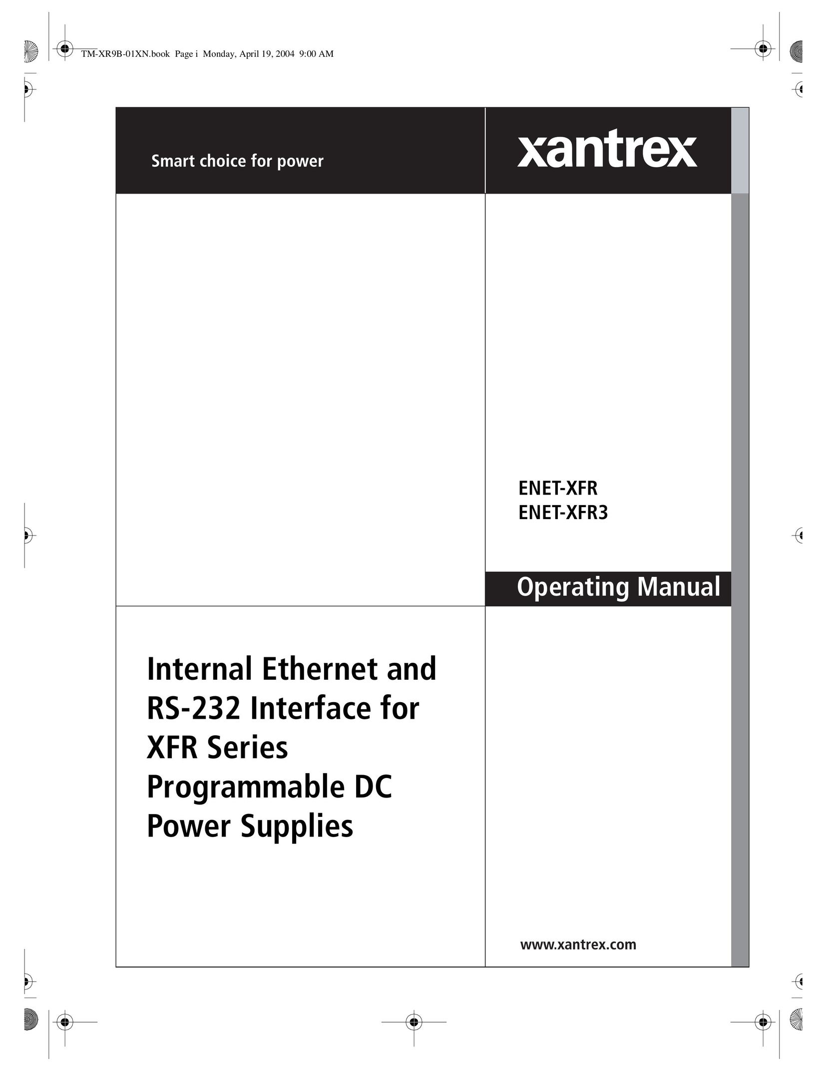 Xantrex Technology ENET-XFR3 Power Supply User Manual