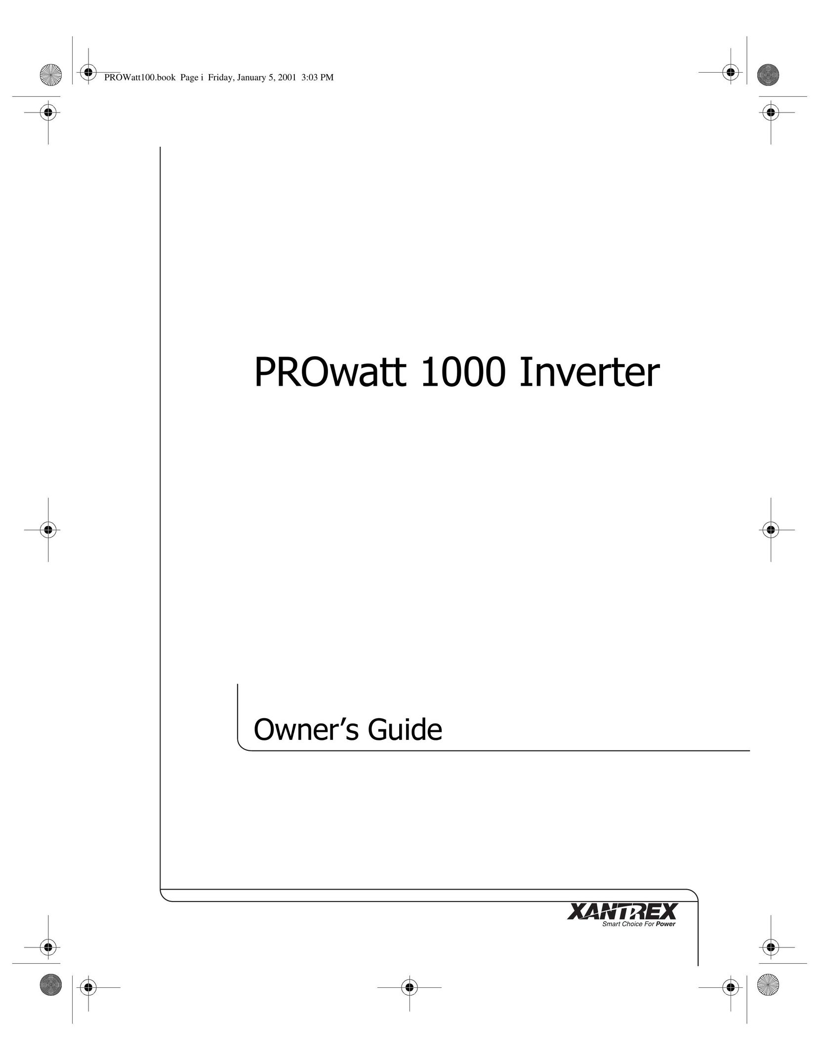 Xantrex Technology PROwatt 1000 Power Supply User Manual
