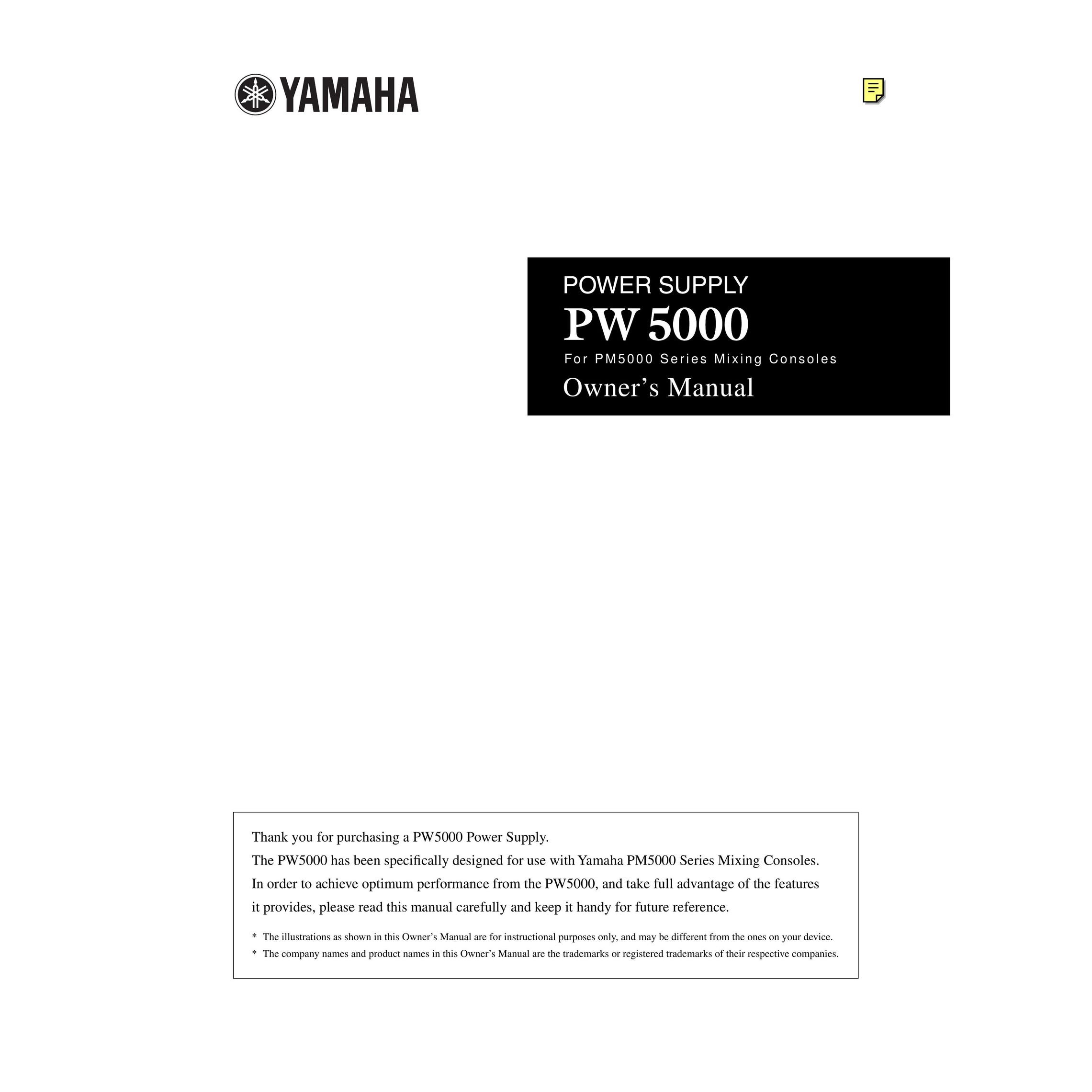 Yamaha PW5000 Power Supply User Manual