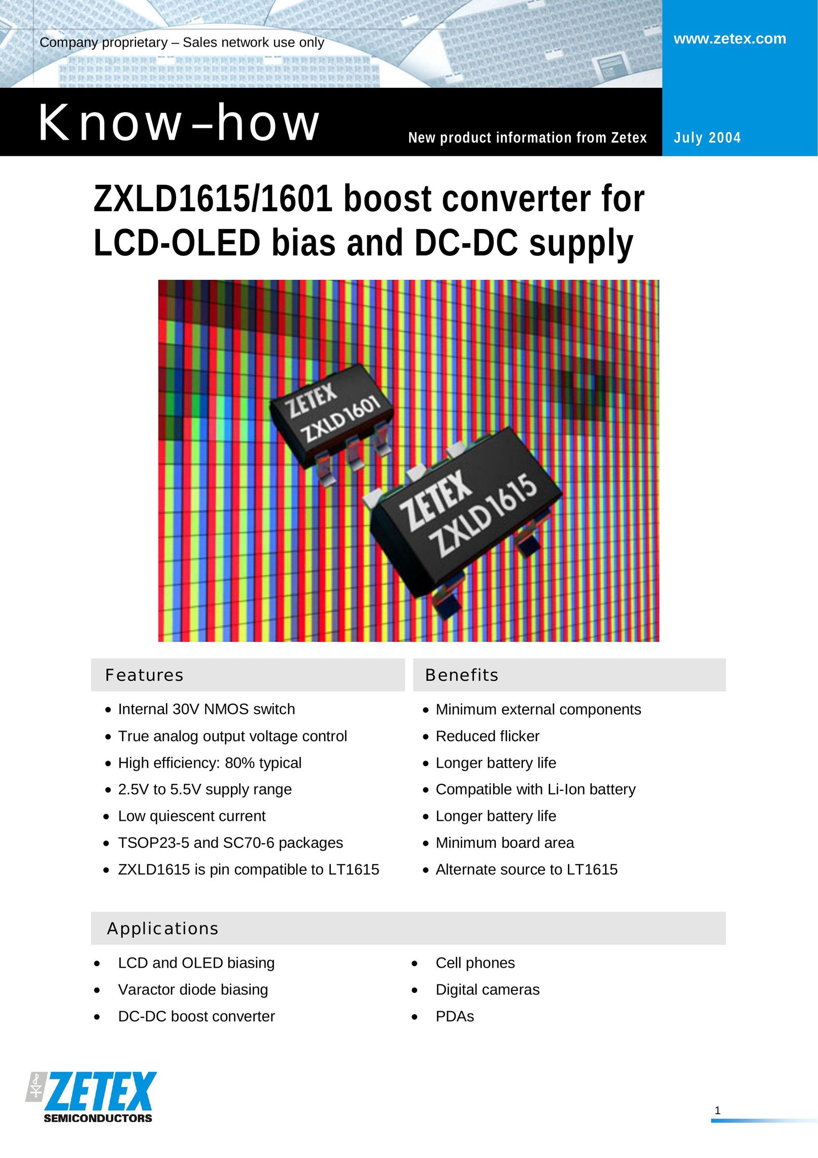 Zetex Semiconductors PLC ZXLD1615/1601 Power Supply User Manual