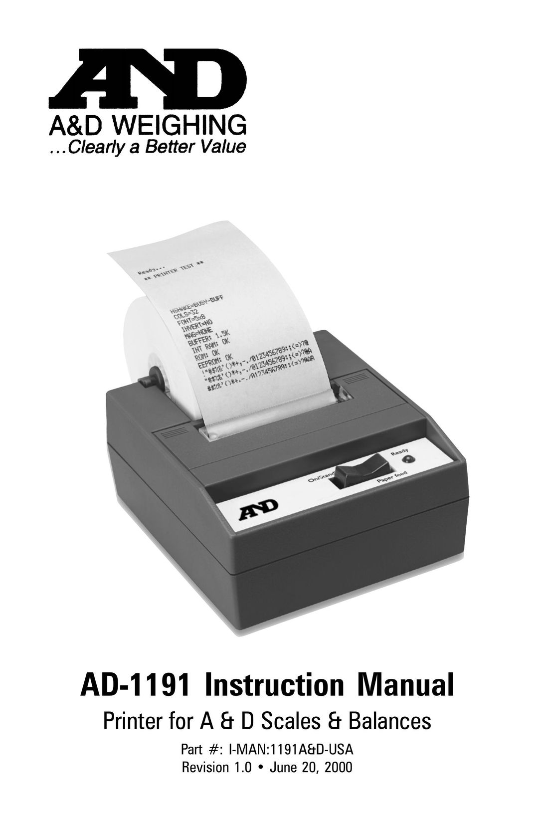A&D AD-1191 Printer User Manual