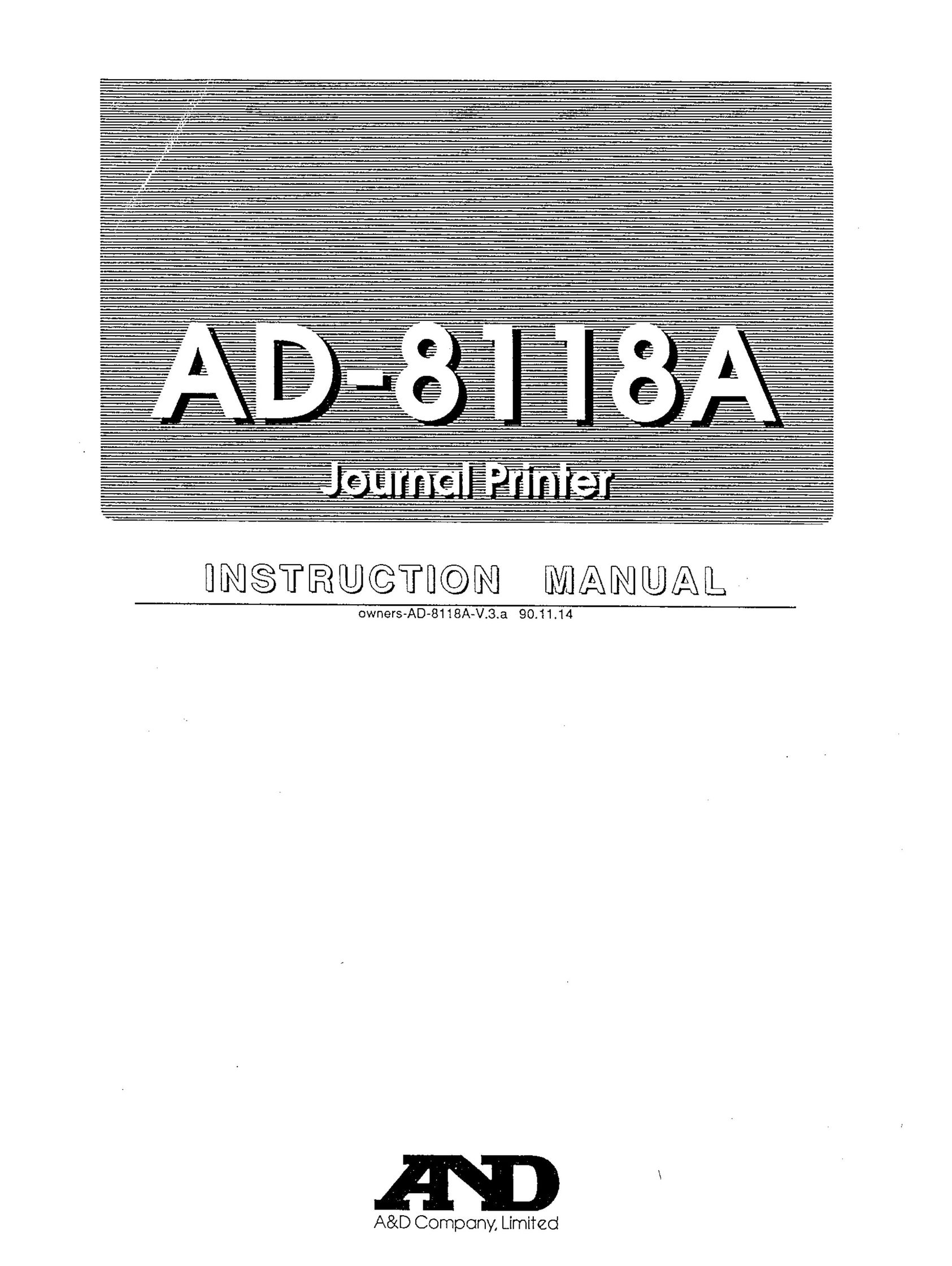 A&D AD-8118A Printer User Manual