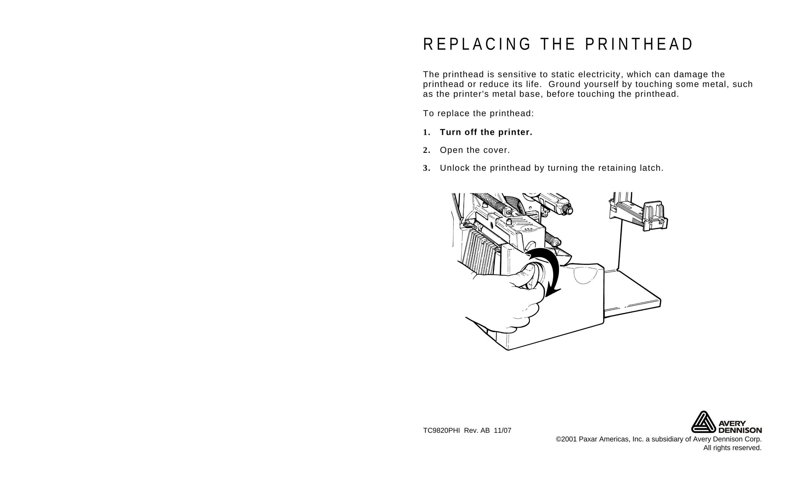 Avery TC9820PHI Printer User Manual