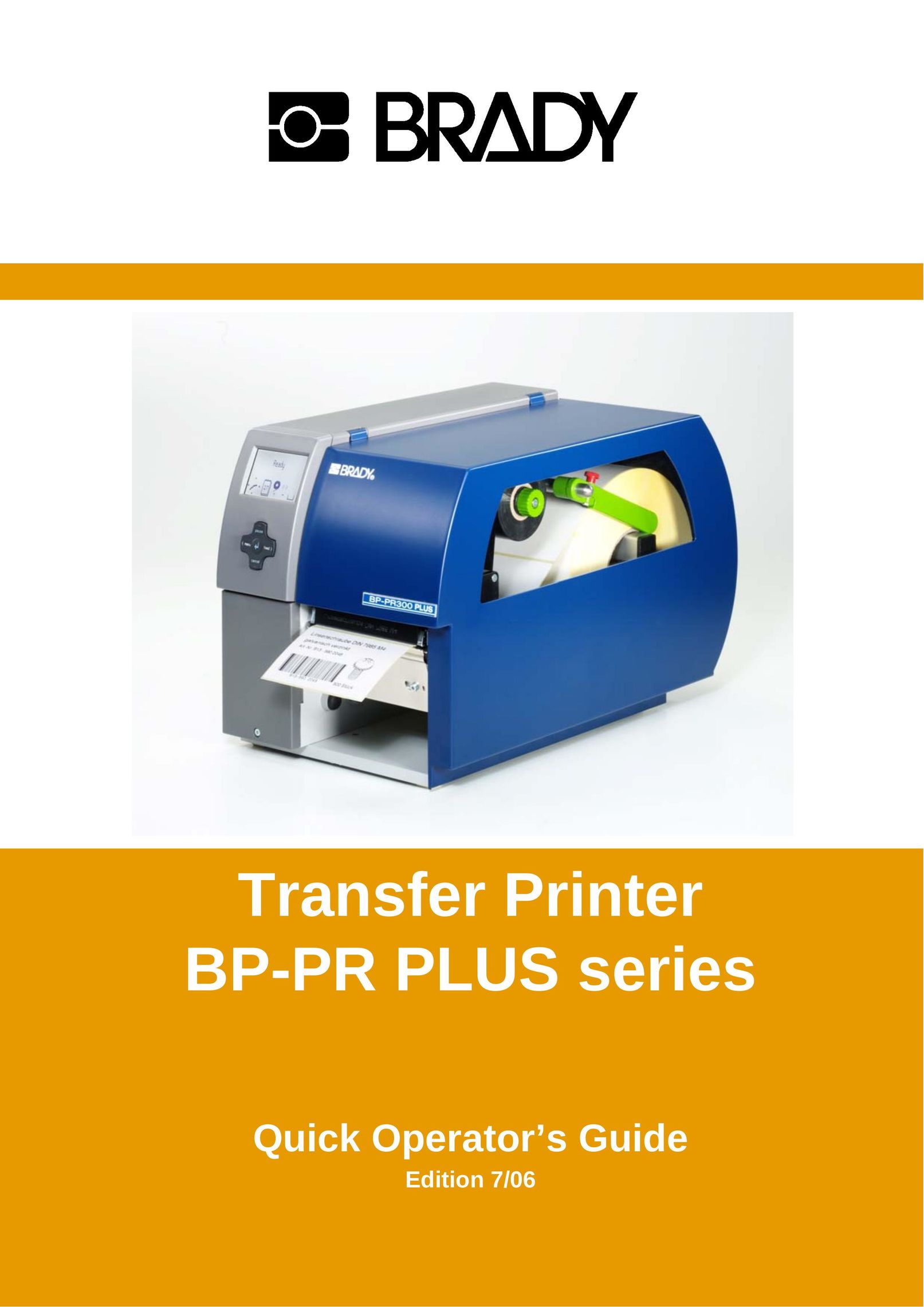 Brady BP-PR PLUS Series Printer User Manual